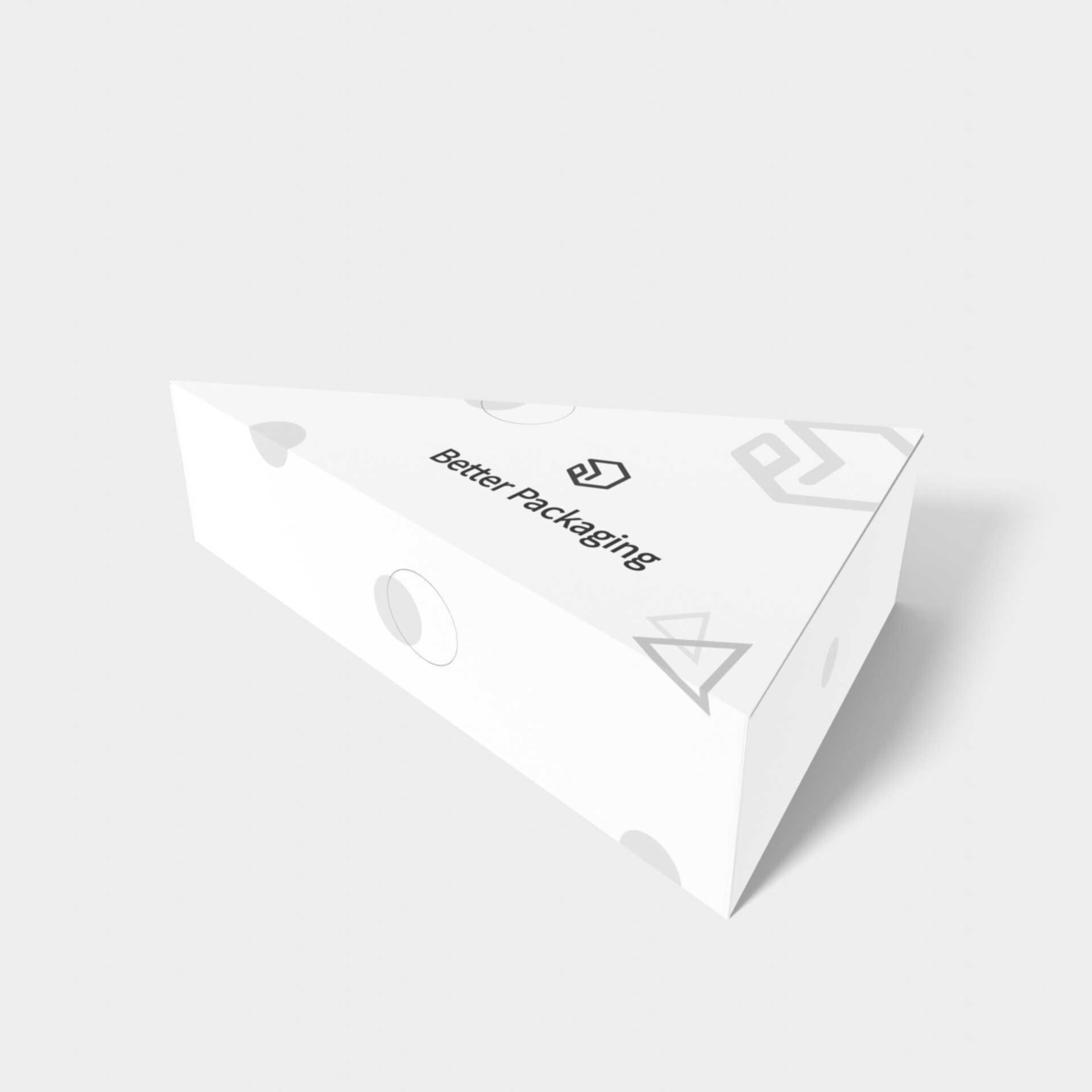Polygonal boxes triangle zipper — White paperboard