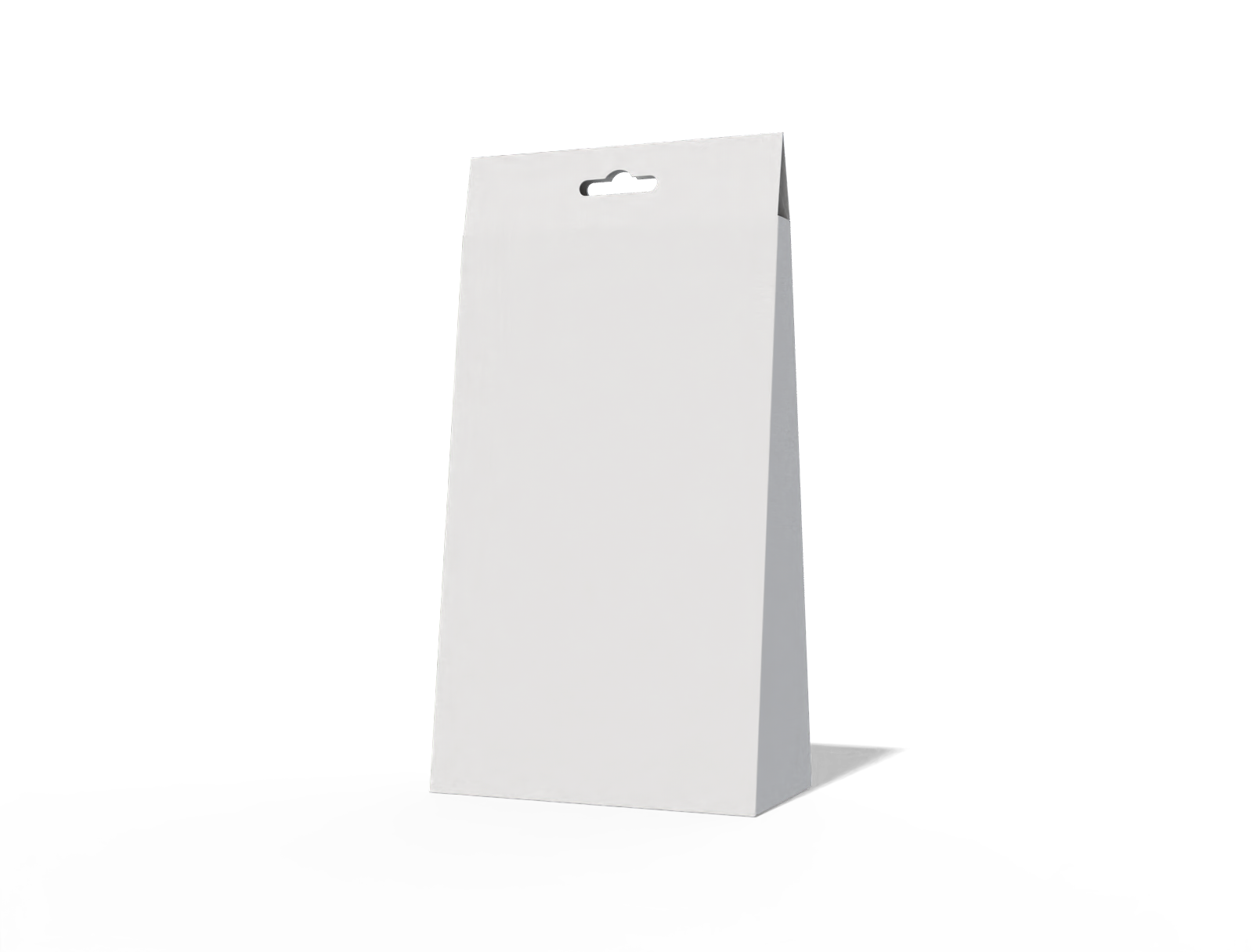 Hanging triangular prism box — White paperboard