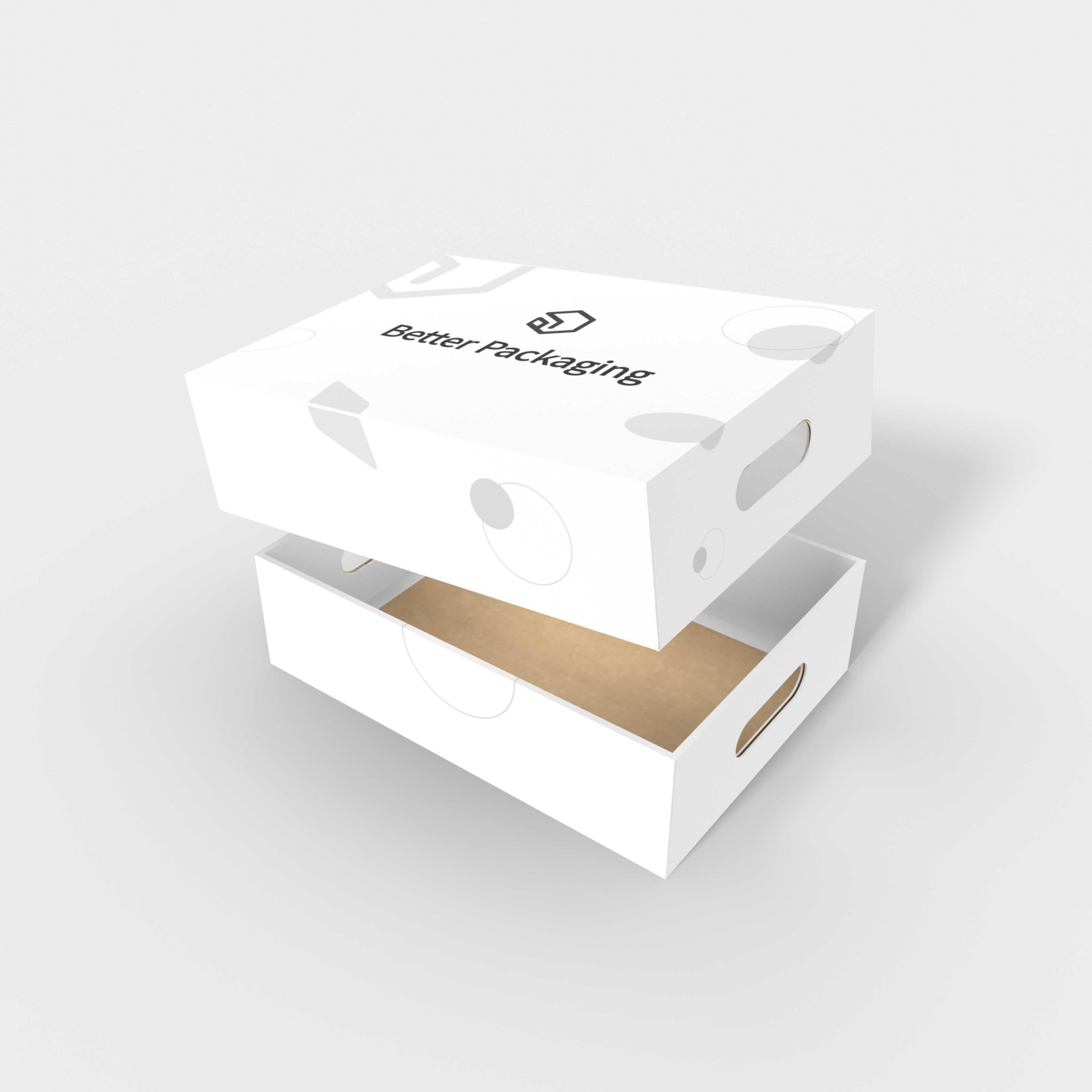 Boxes with lid hand holes four folds — Corrugated board