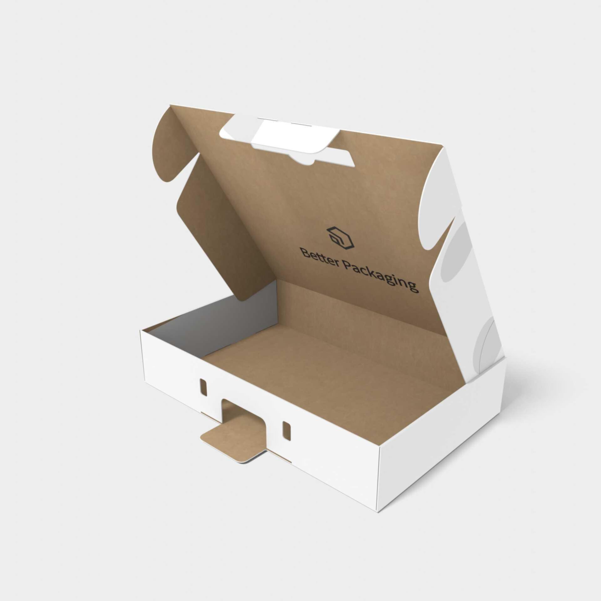 Flip top box mailer carrying cases — Corrugated board