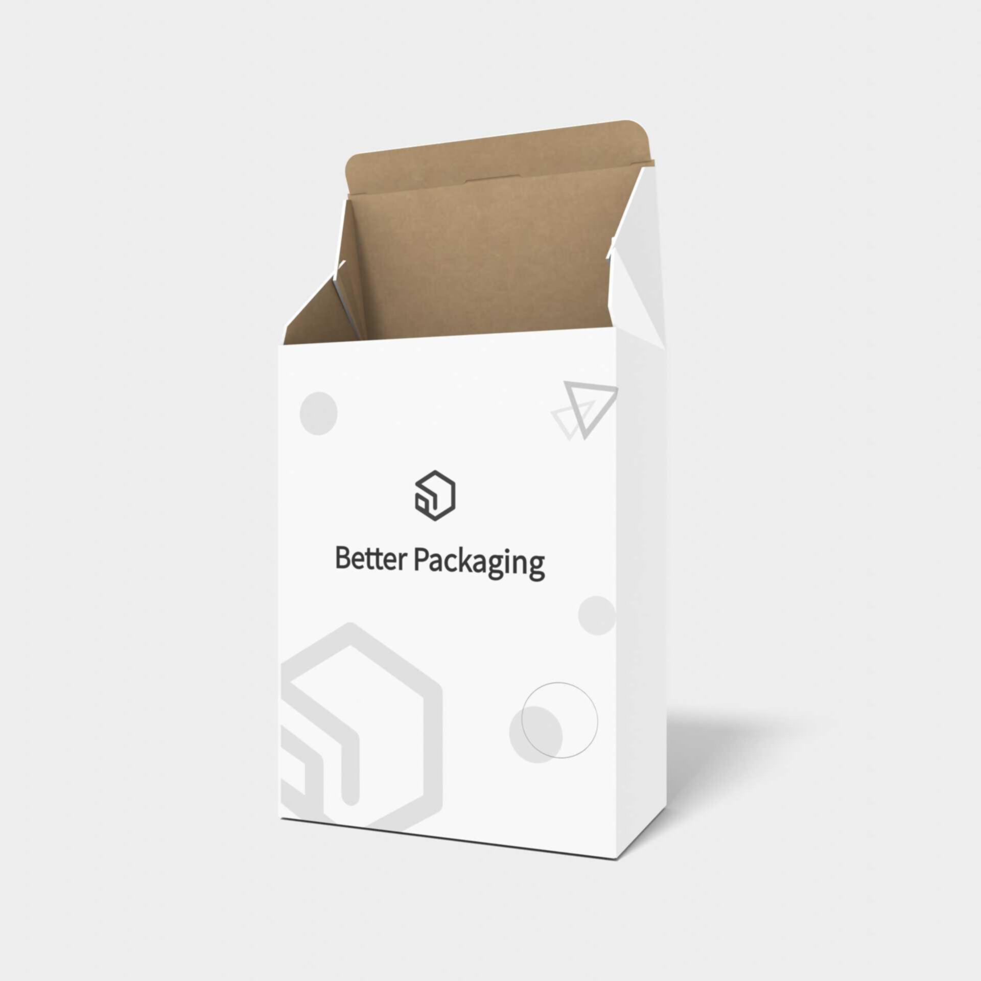 Tuck end box variations angled opening auto lock bottom — White paperboard