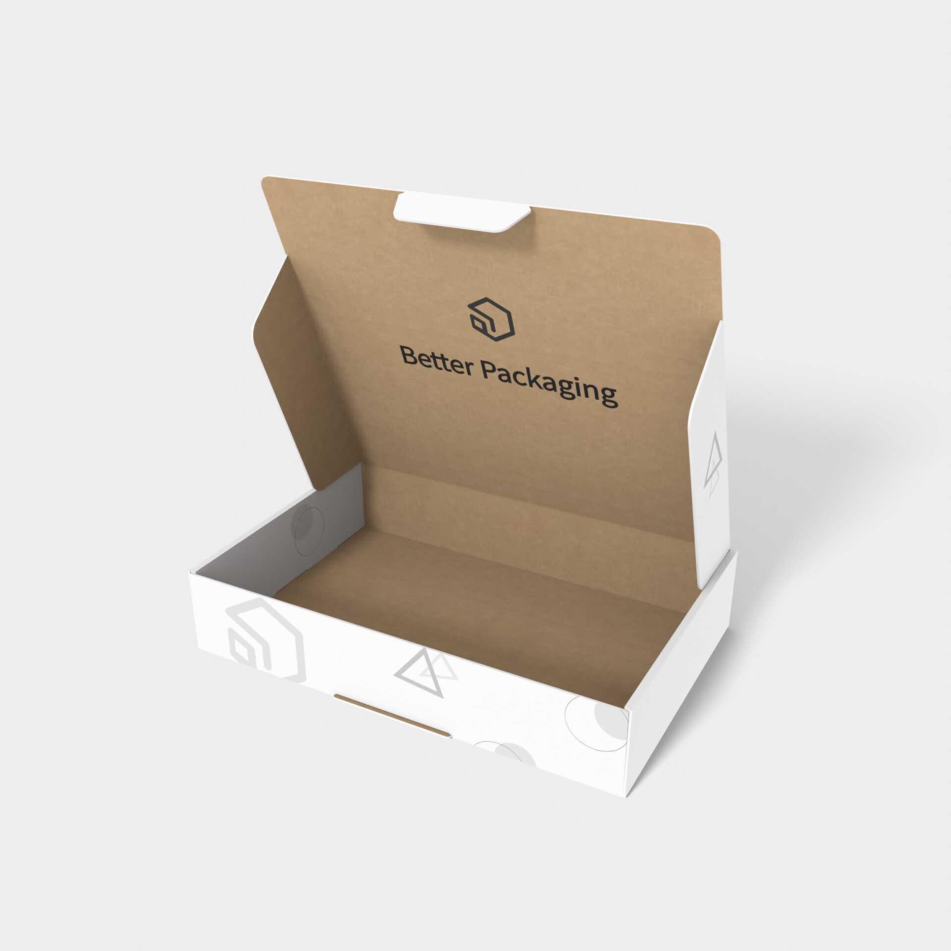 Cajas flip top con insertos de bloqueo maqueta — Corrugated board