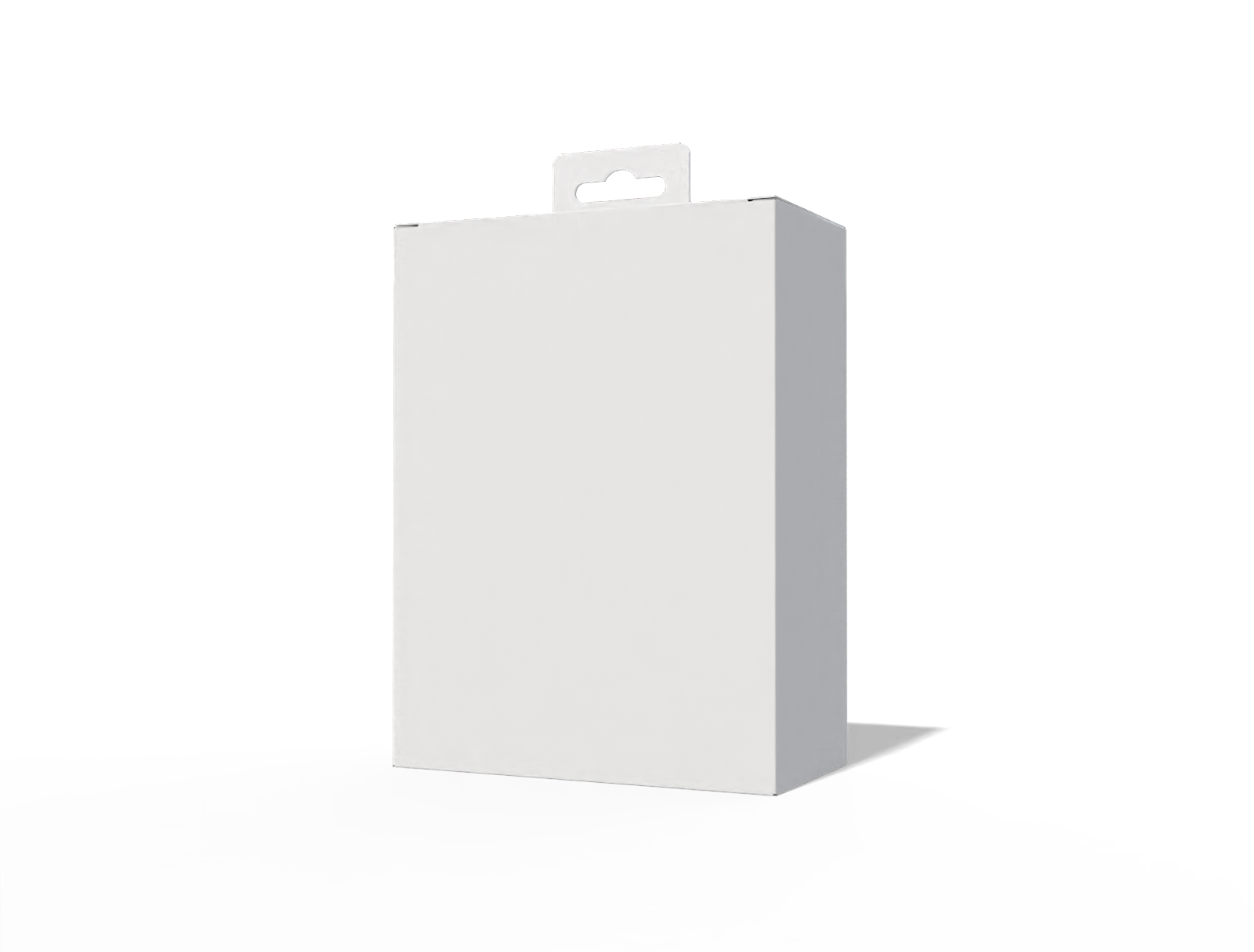 Hanging electronic product box — White paperboard