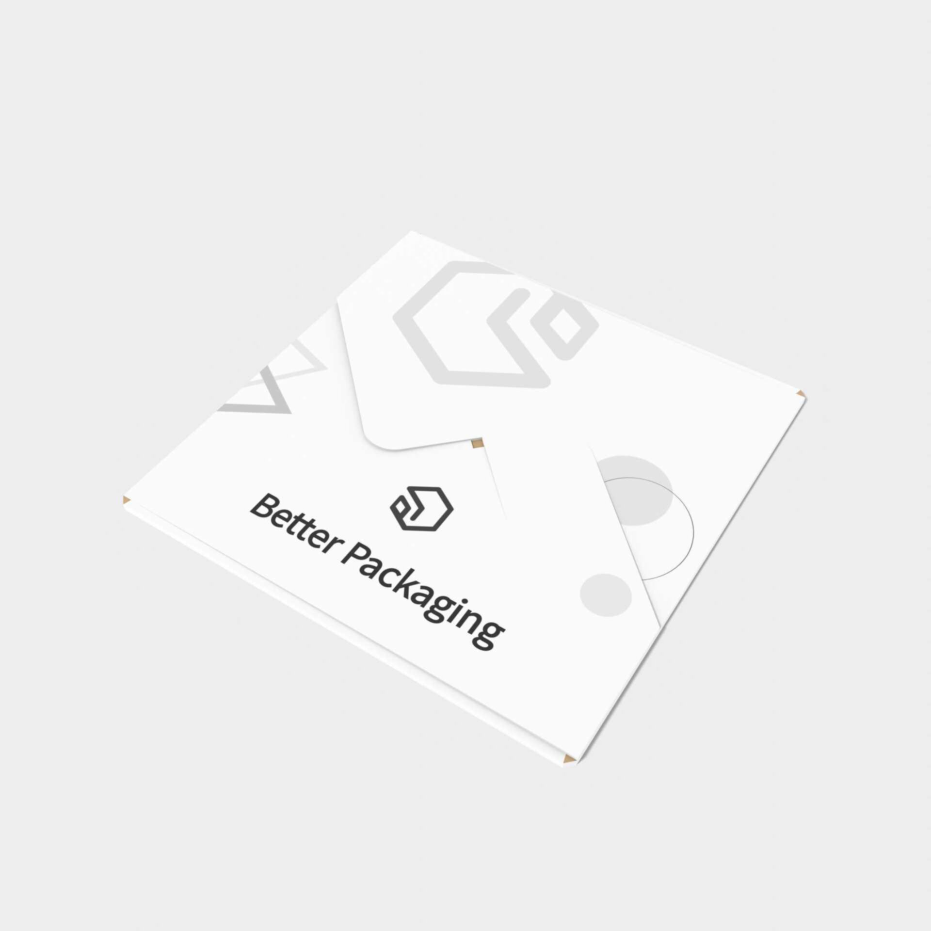 Envelopes buckle — White paperboard