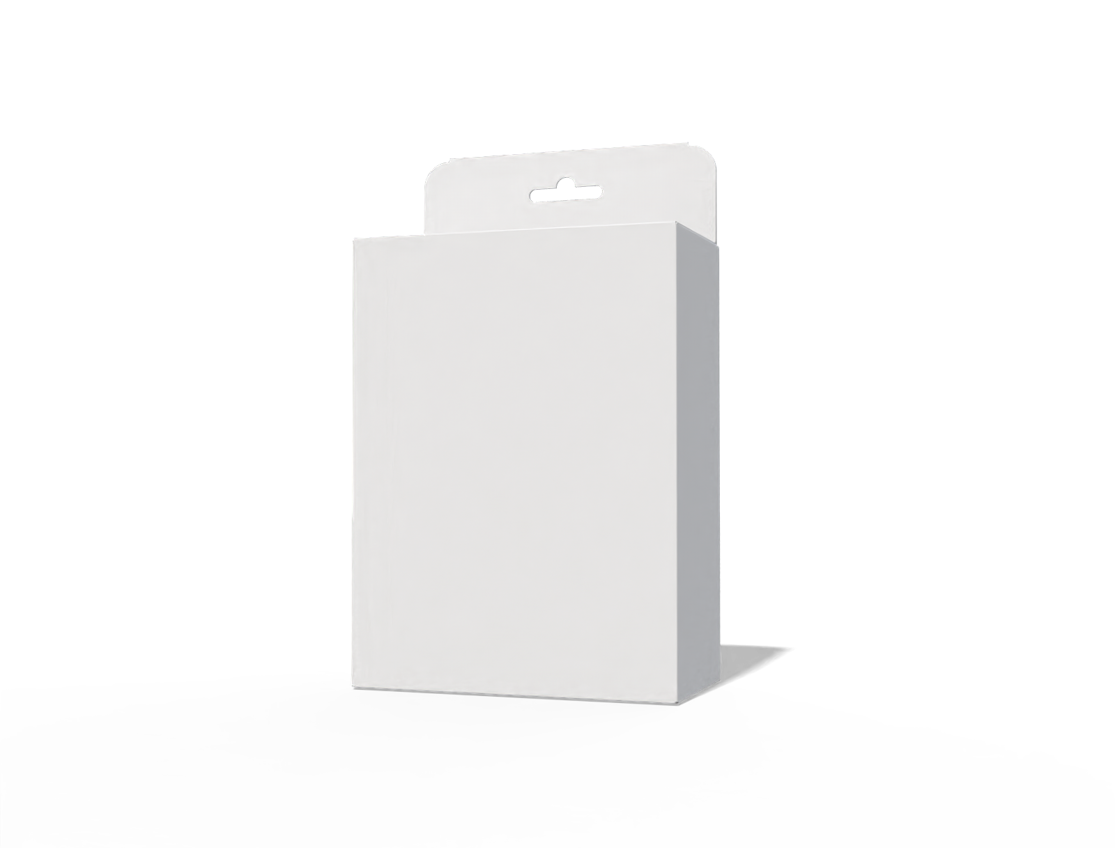 Hanging electronic product box — White paperboard