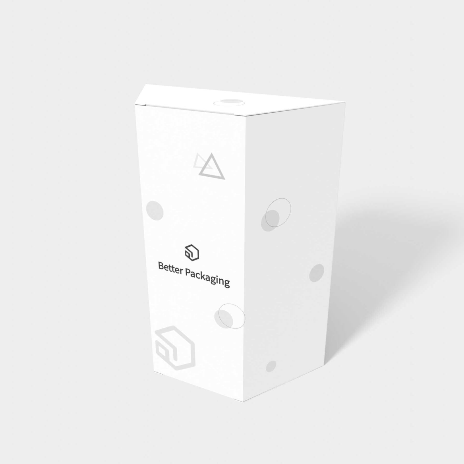 Polygonal boxes trapezoid swing top — White paperboard