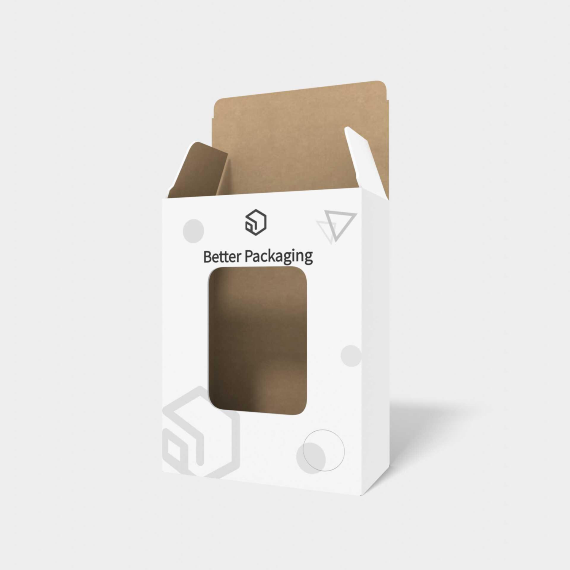 Tuck end window software box — White paperboard