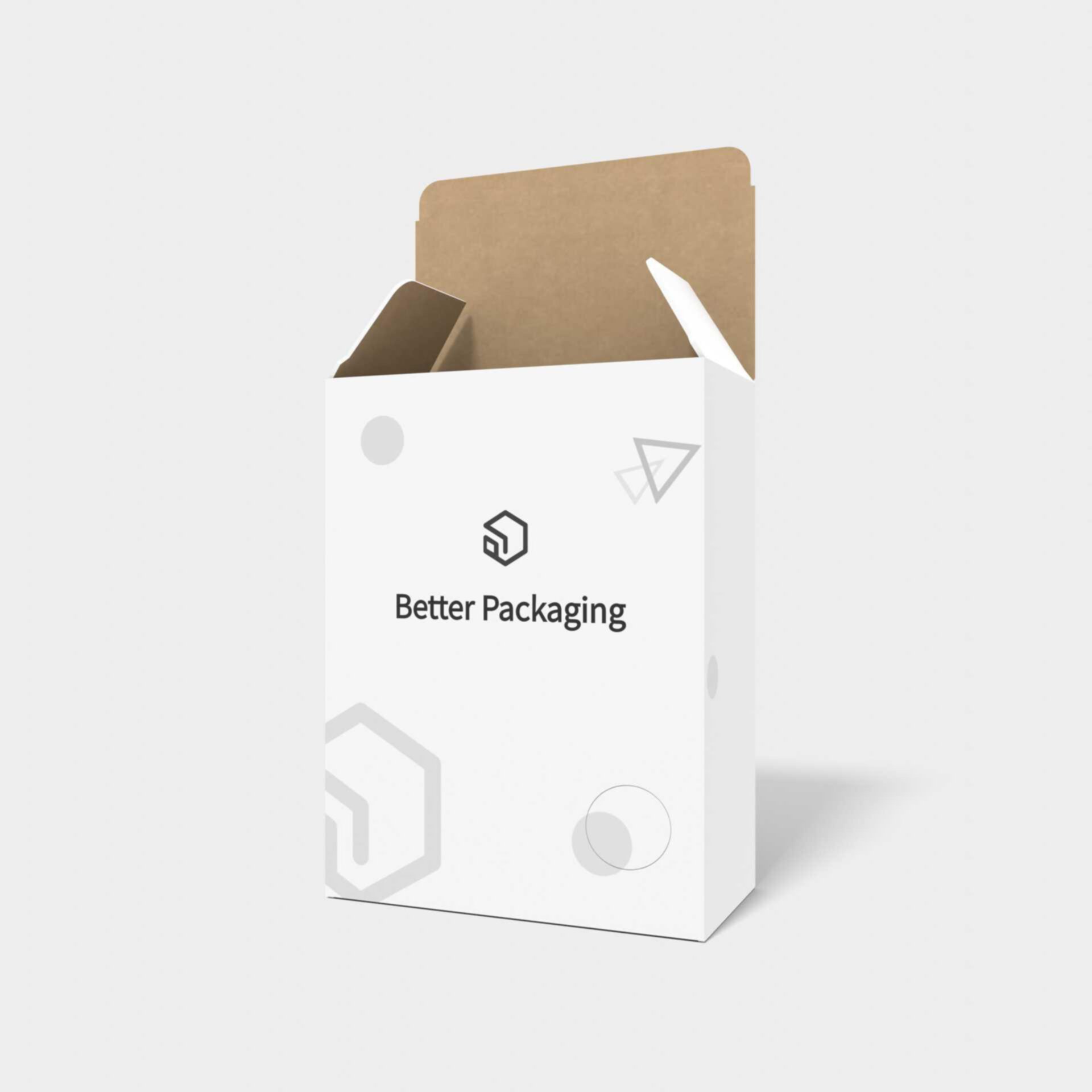 Tuck end boxes reverse aircraft-type — White paperboard