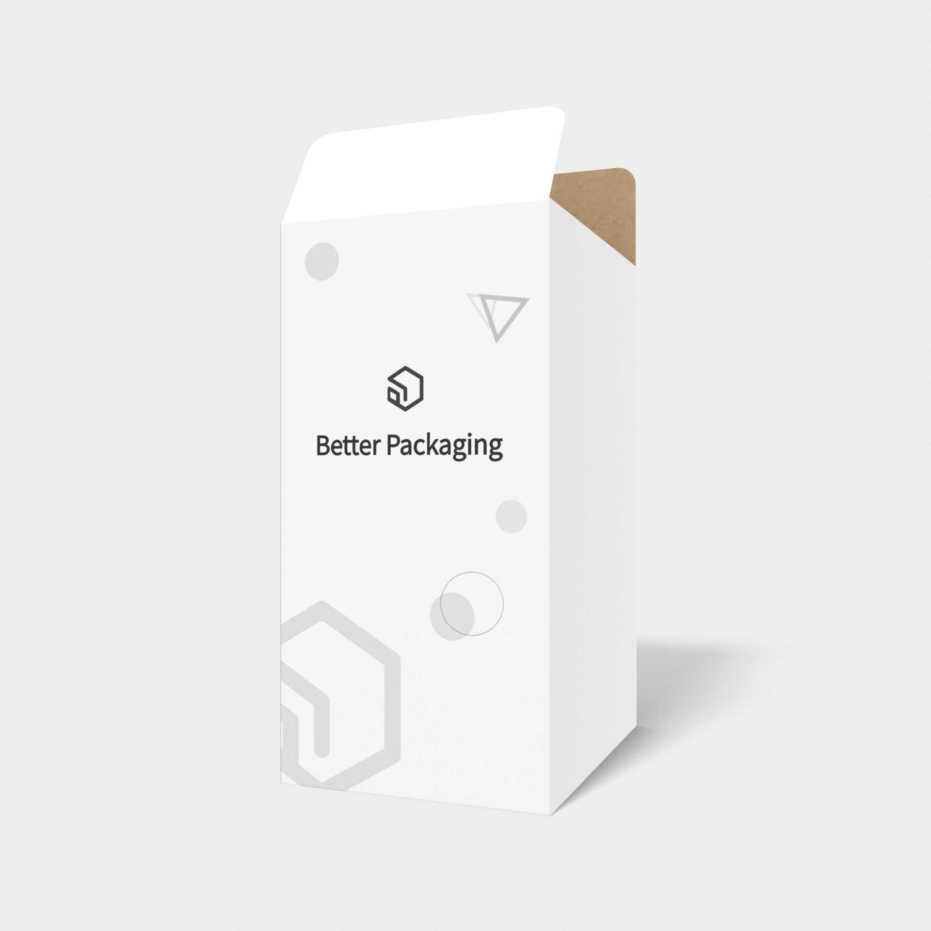Tuck end boxes side tear lines polygonal machine bags — White paperboard