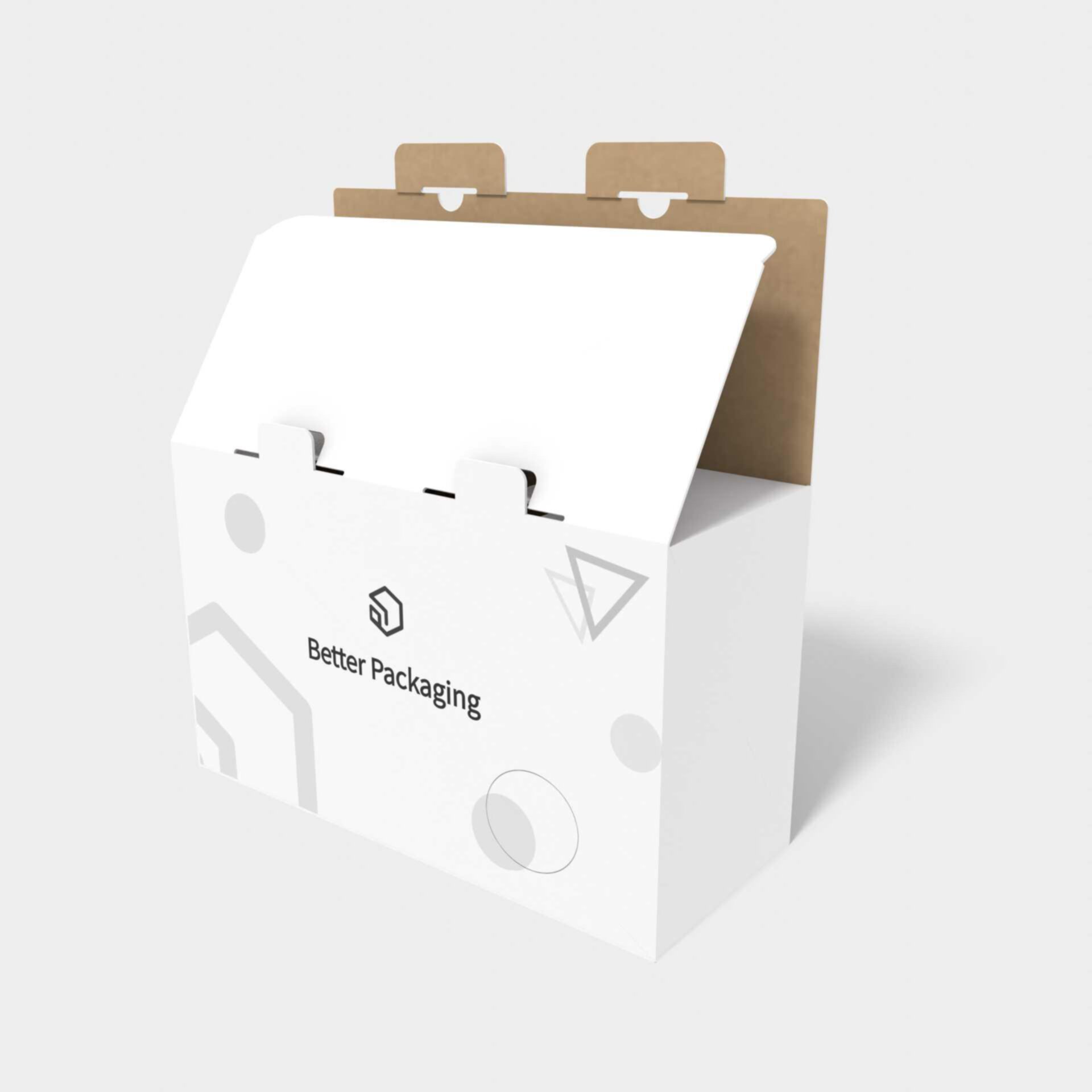 Mailer box with double safety buckles lock inserts — Corrugated board