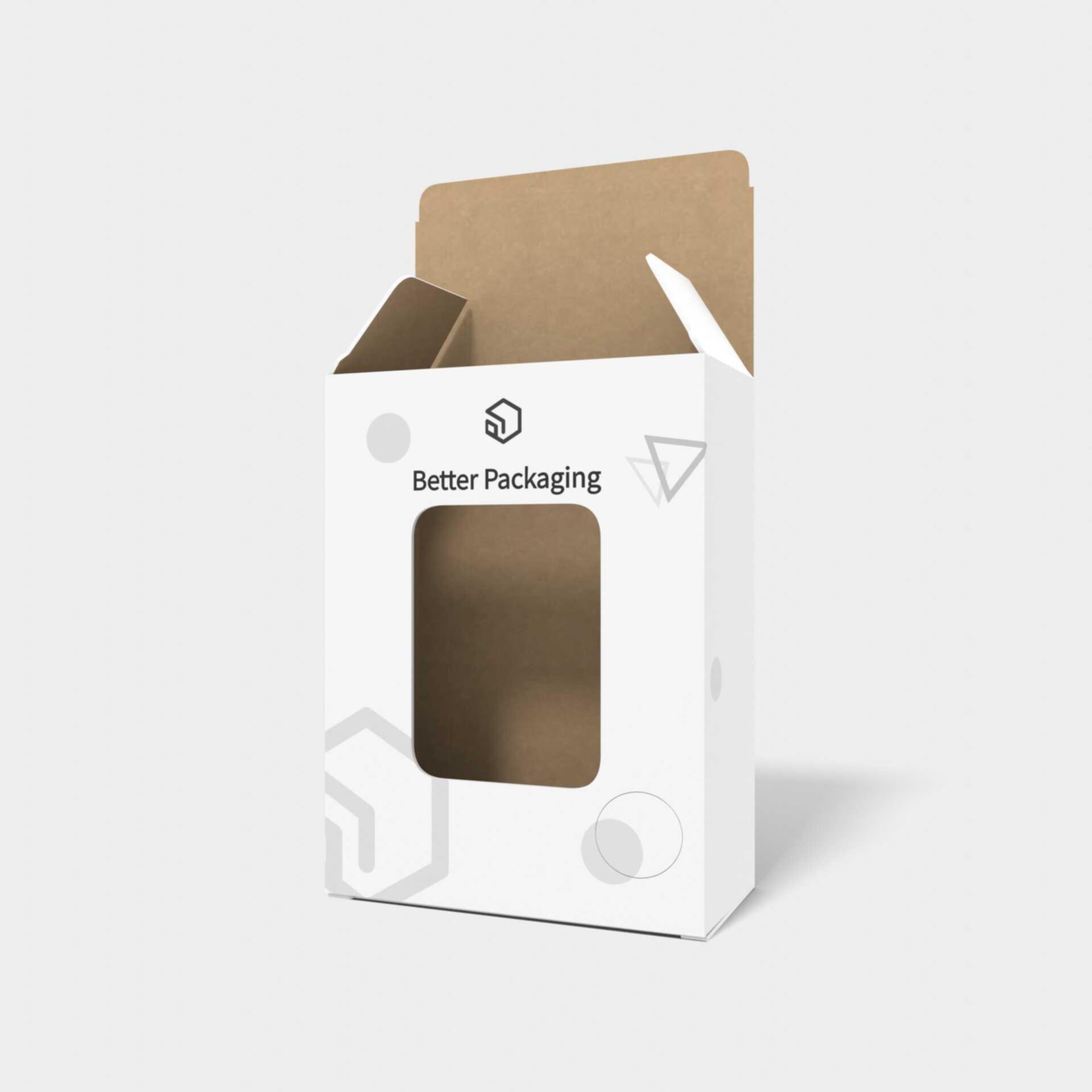 Lock insert boxes window display tuck end — White paperboard