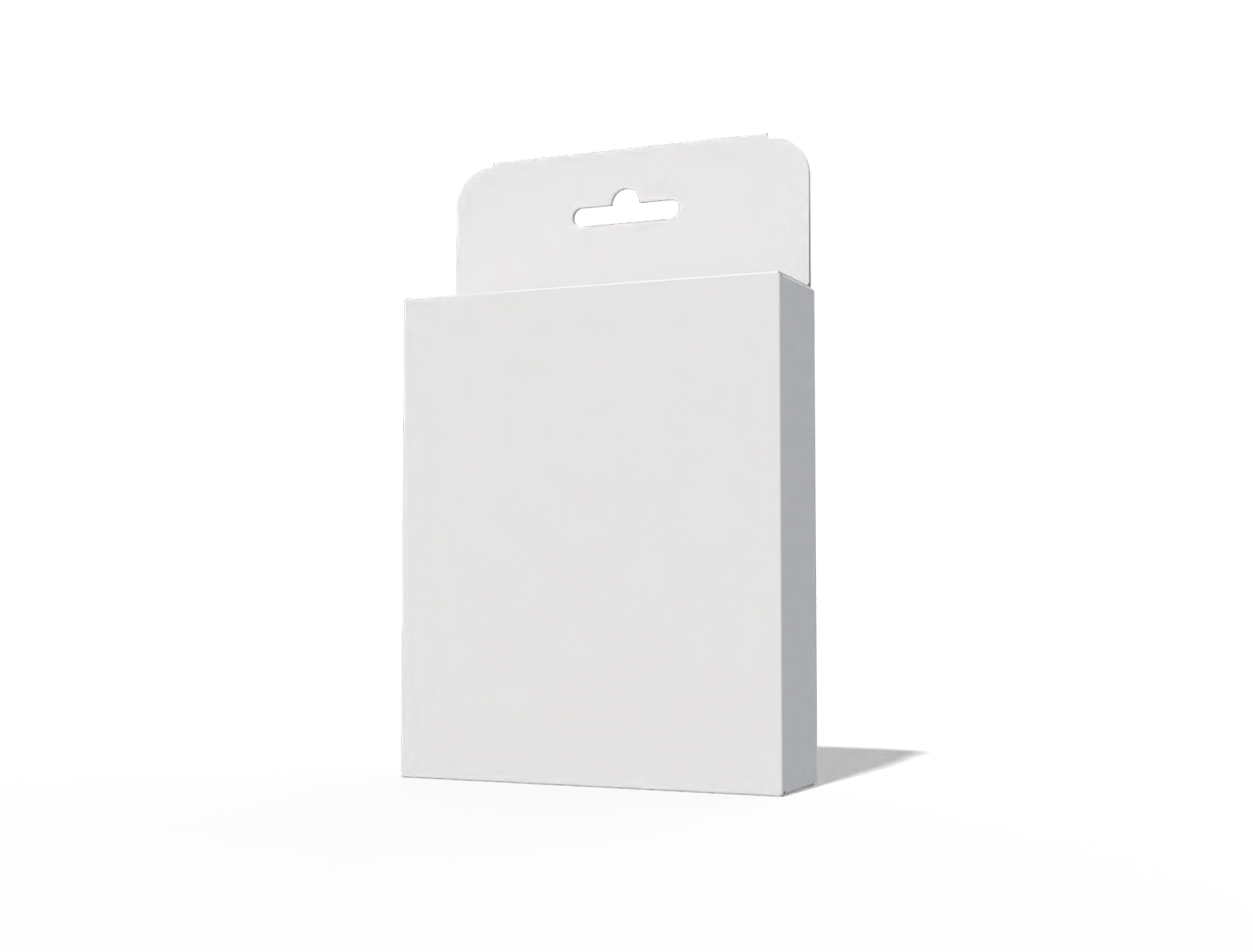 Hanging slim tall medicine box — White paperboard