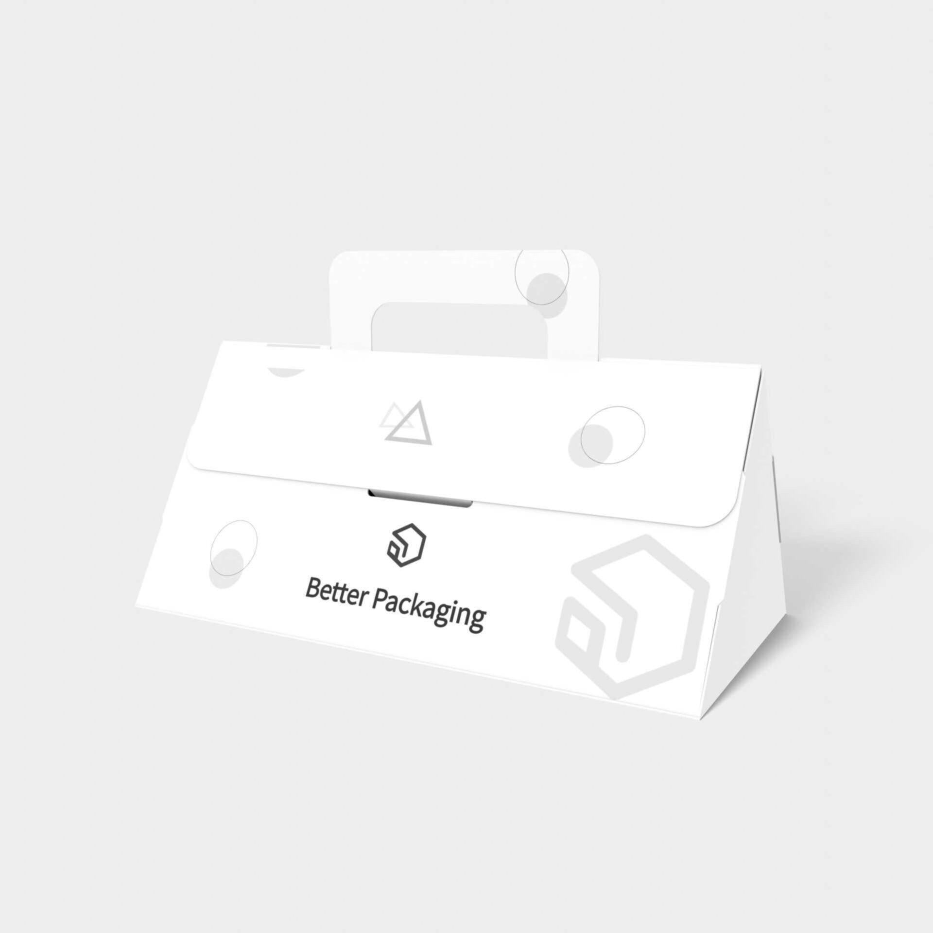 Polygonal boxes side mortise locks triangle — White paperboard