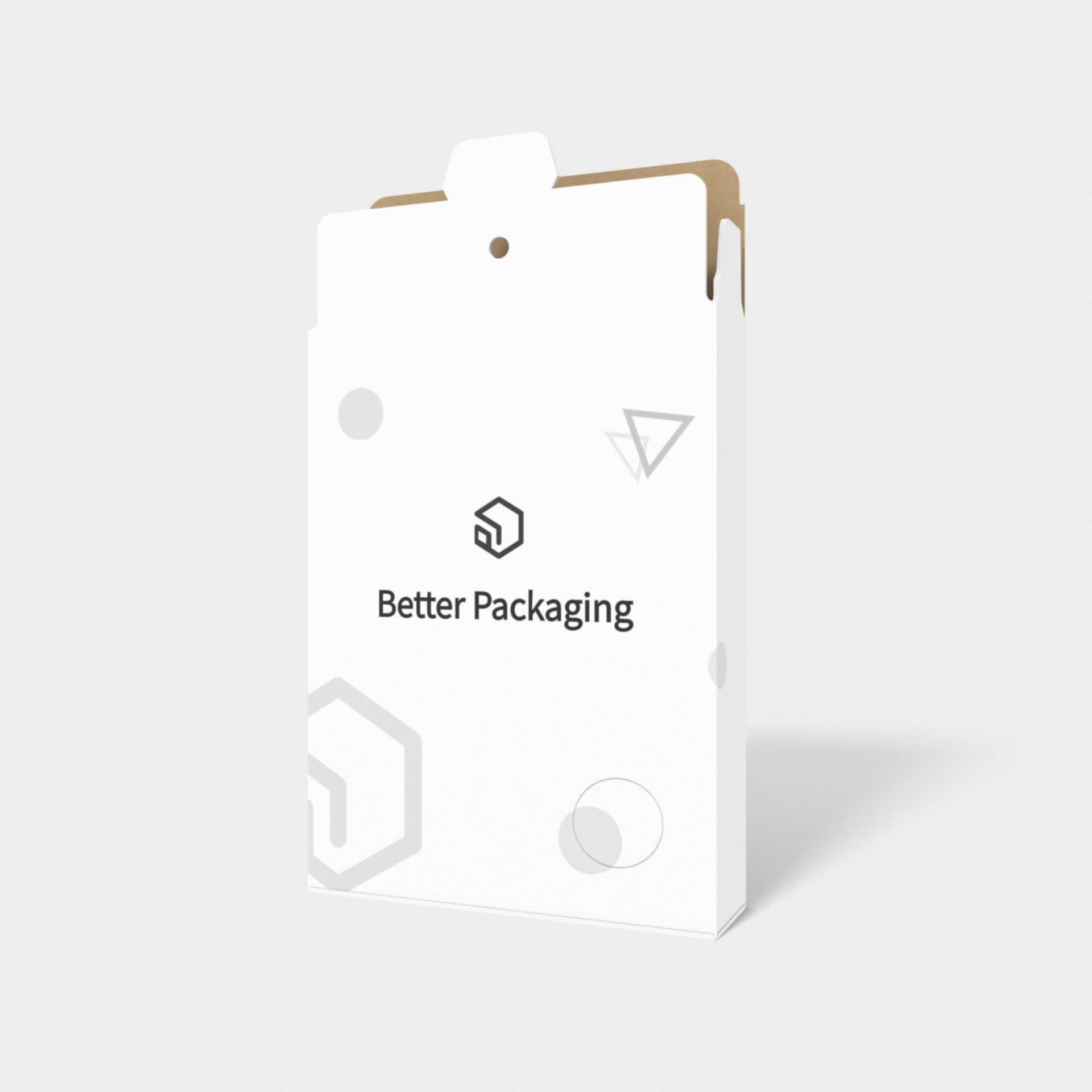 Tuck end box variations tear lines hanging holes — White paperboard