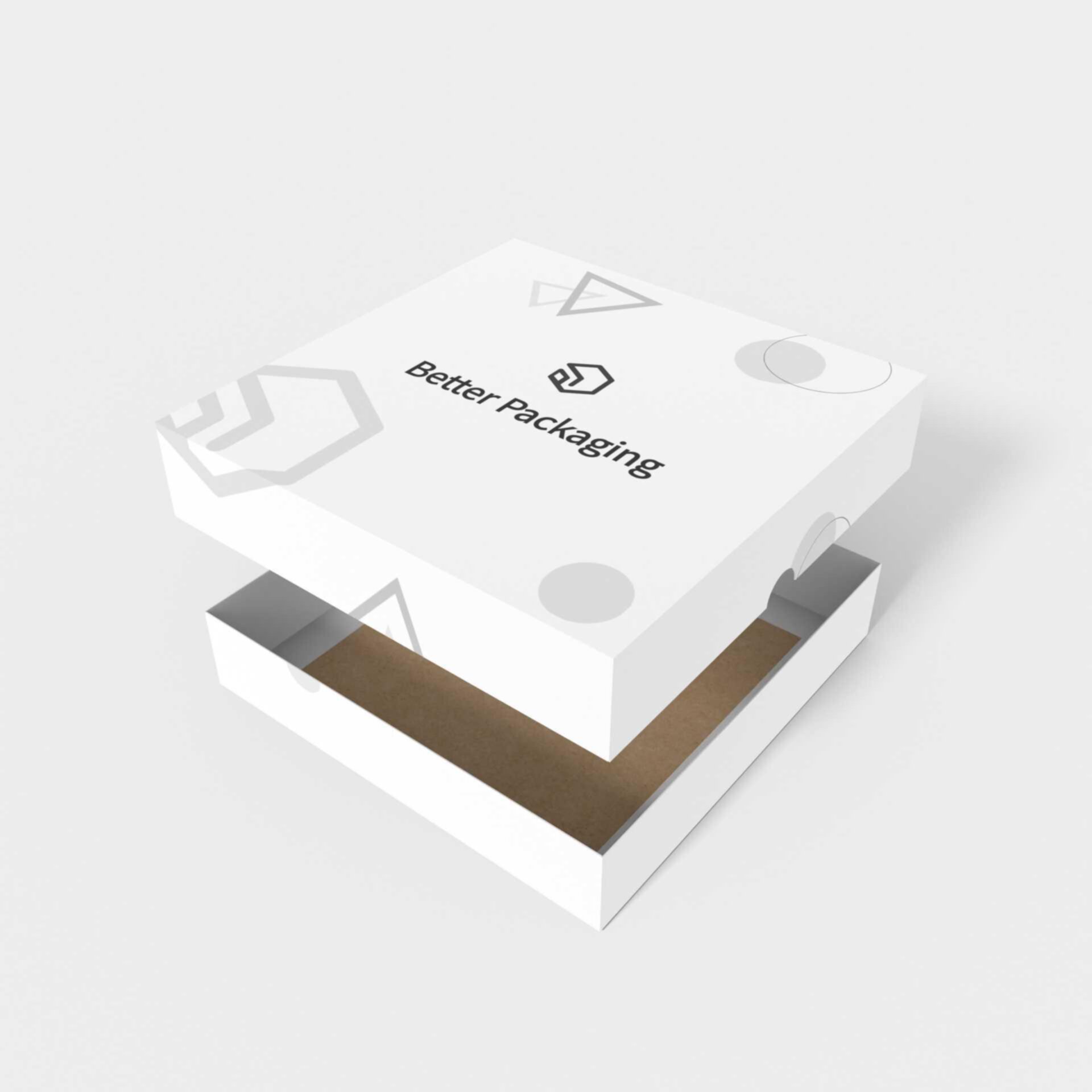 Boxes with lid double ears nail buckles — White paperboard