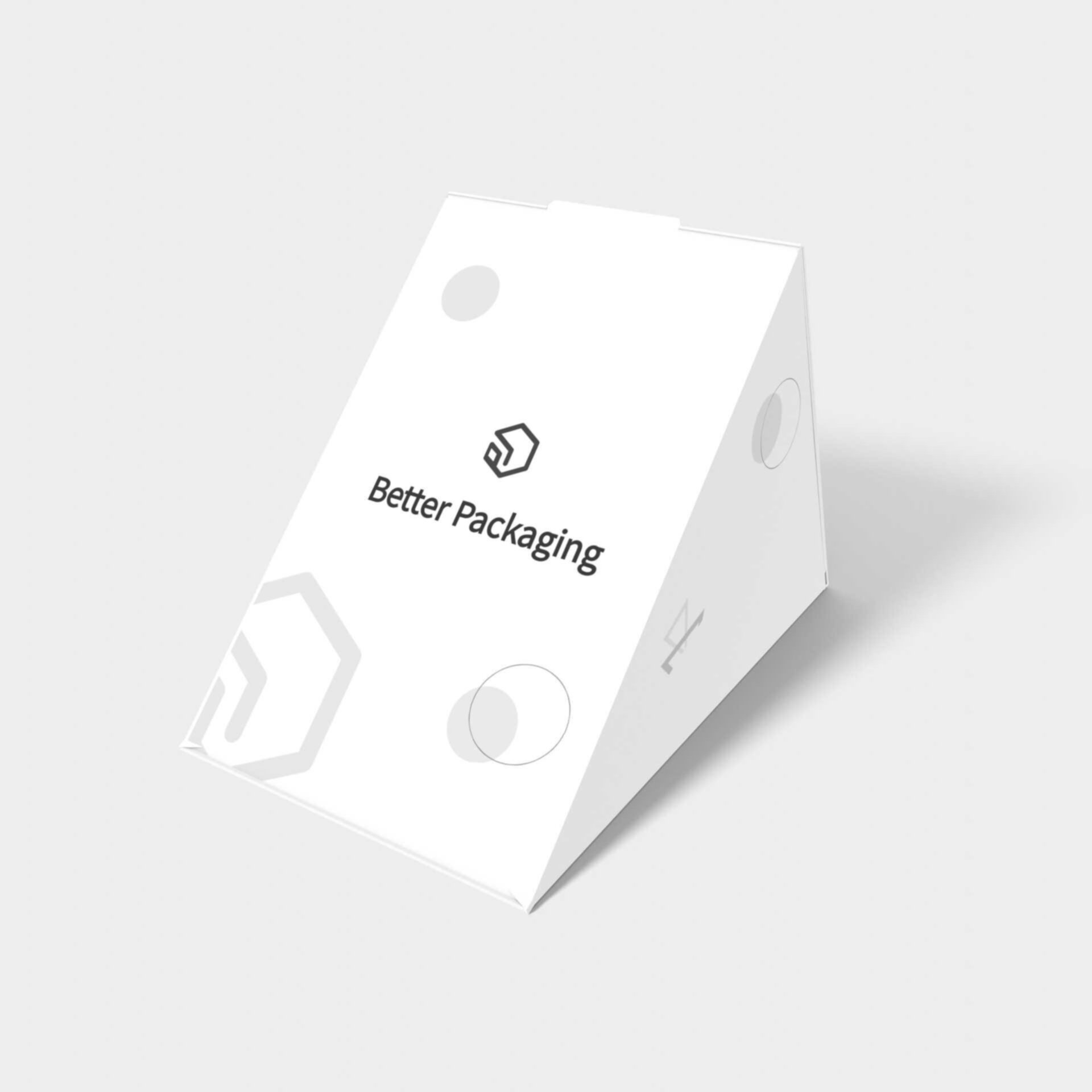 Polygonal boxes triangle folio — White paperboard