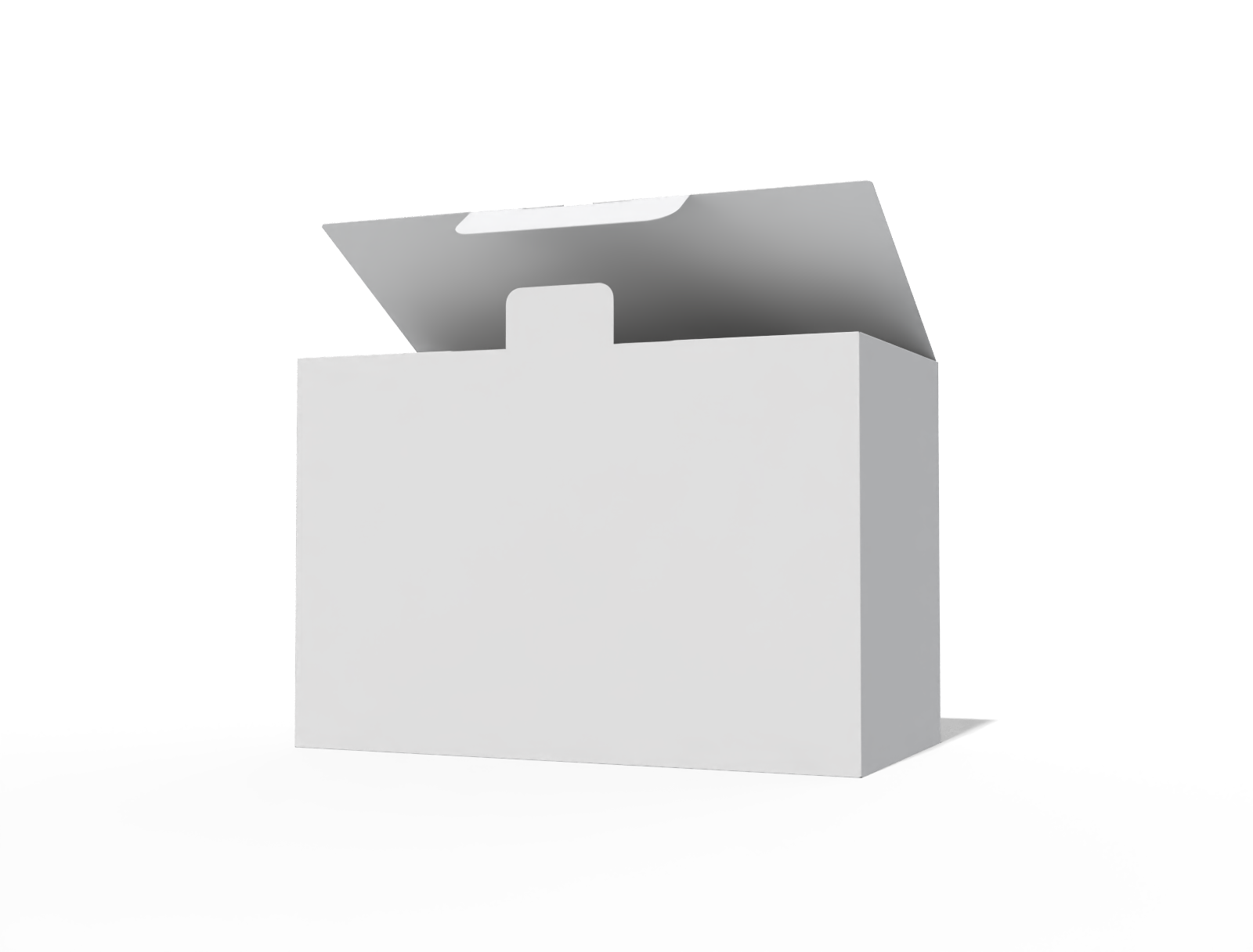 Roll end tuck top (RETT) box — White paperboard