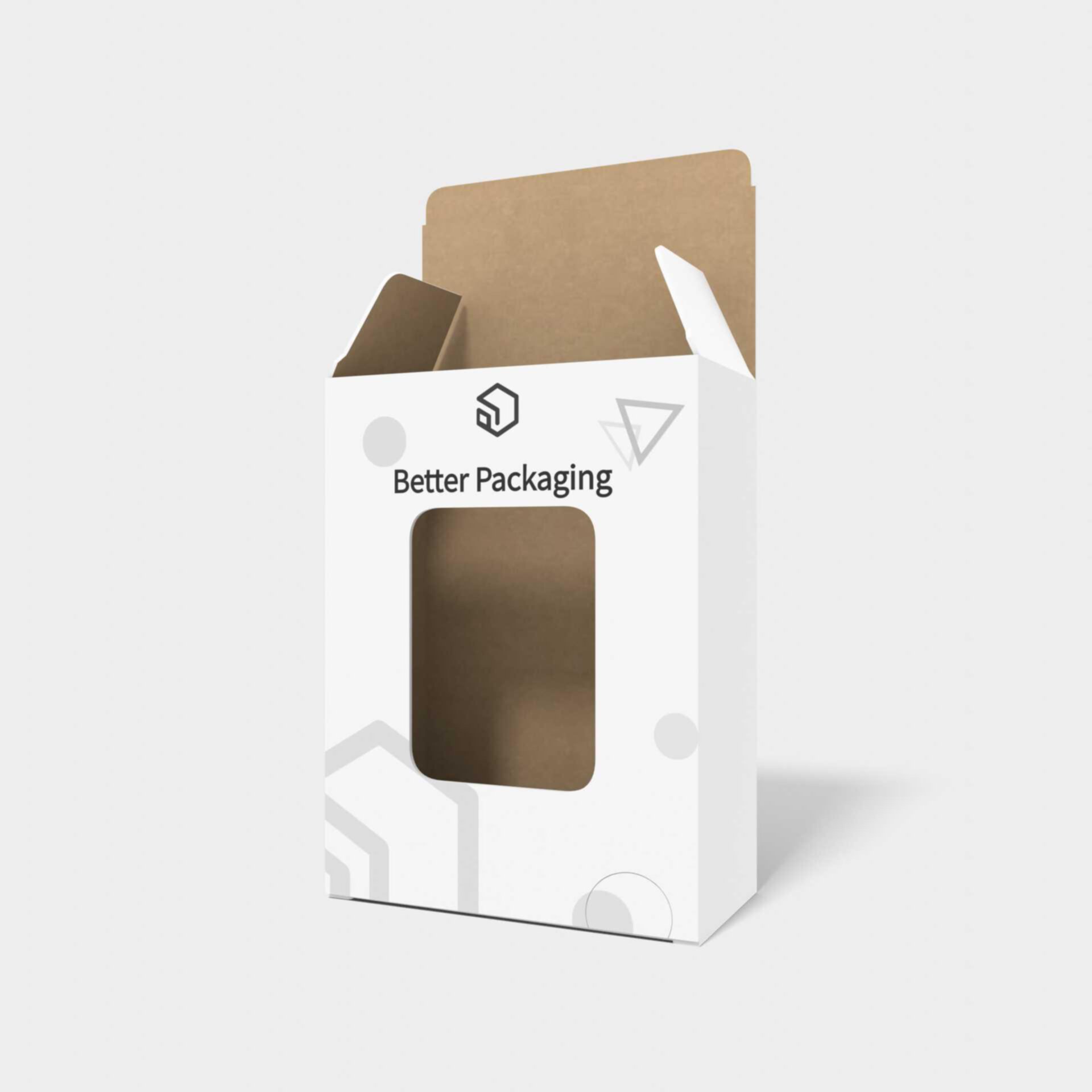 Back open boxes lock insert window display — White paperboard