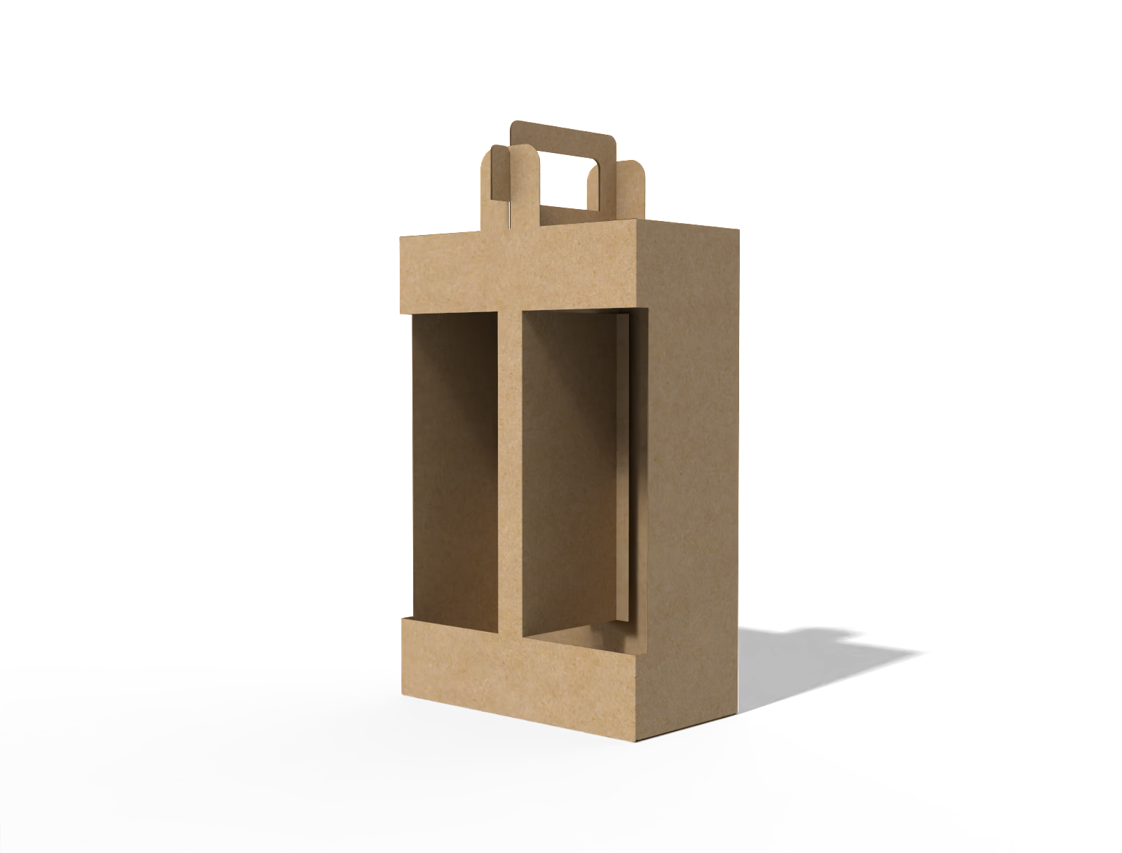 2-pack carrier display box with handle — E-flute corrugated board