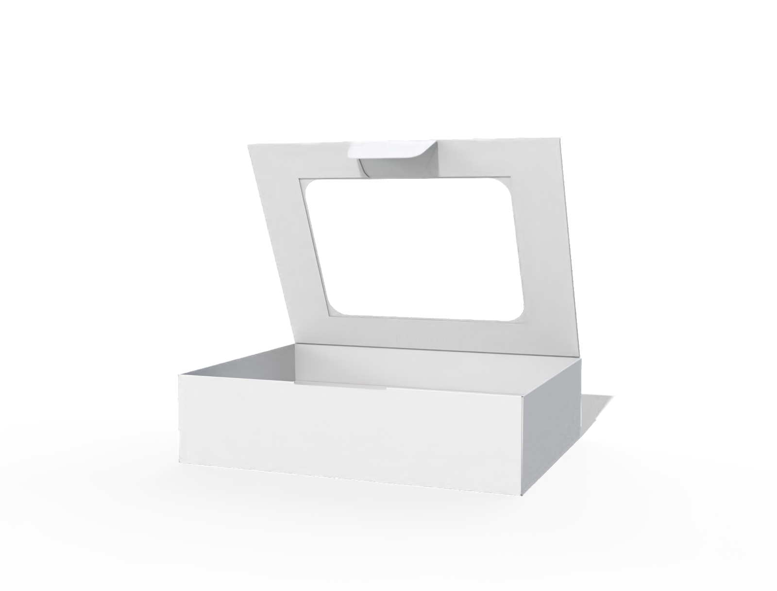 Bakery display box with window — White paperboard
