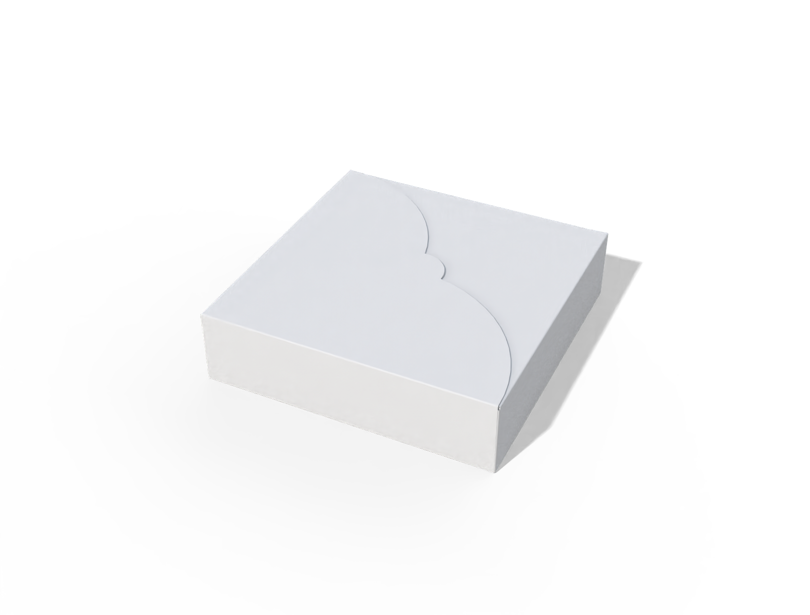 Square food tray box — White paperboard