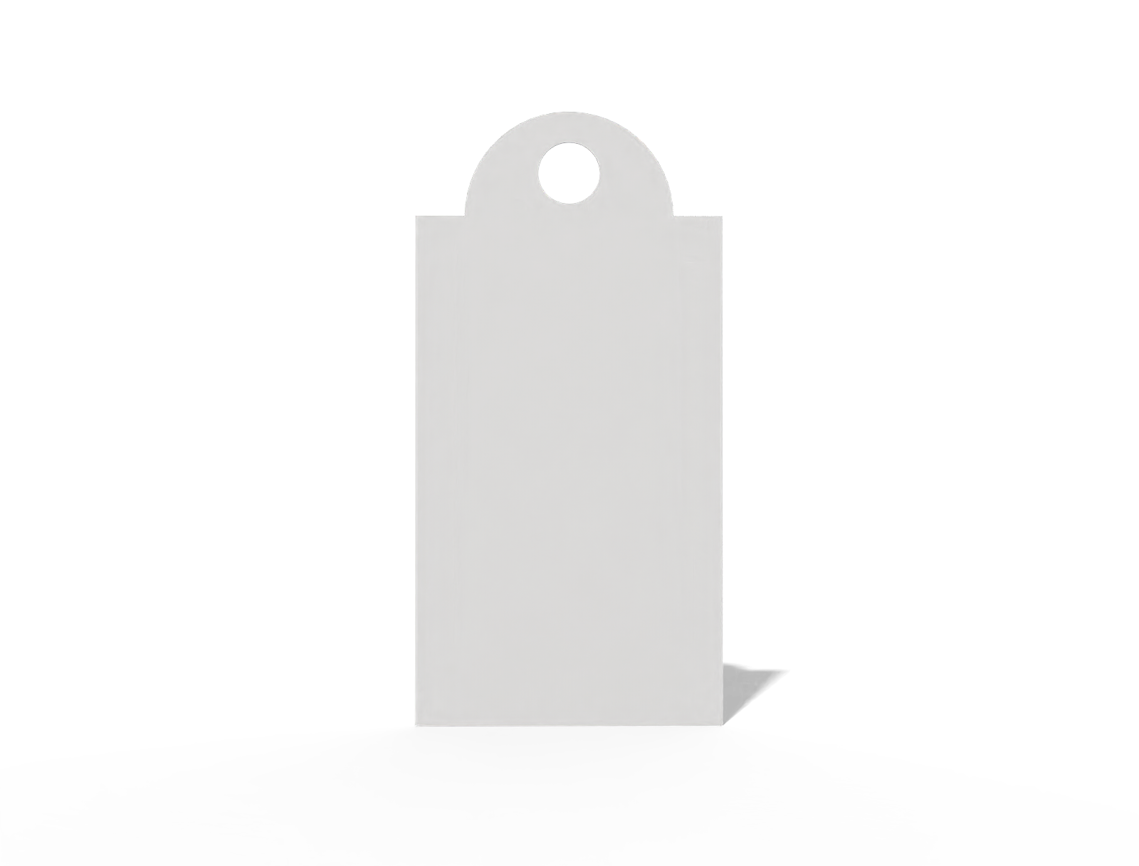 Polygonal tag — White paperboard
