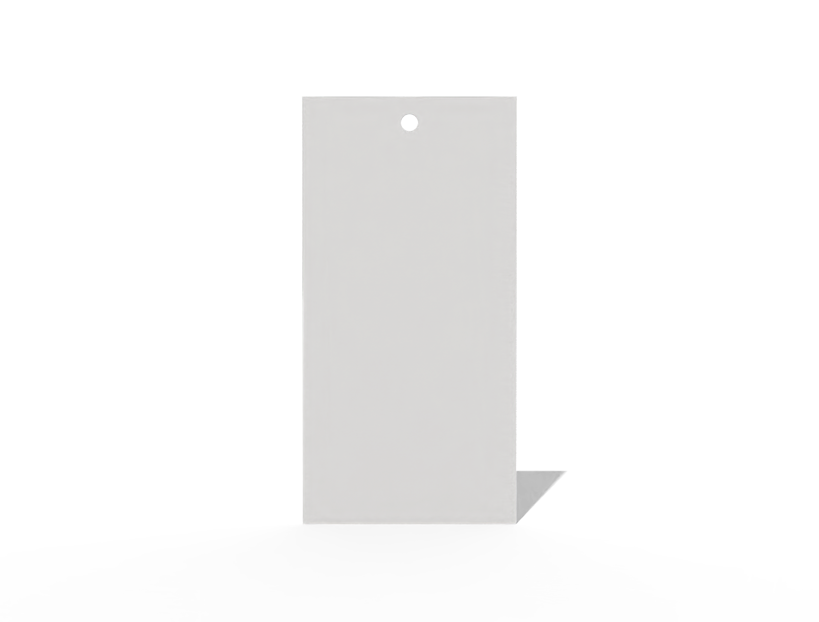 Rectangular clothing label — White paperboard