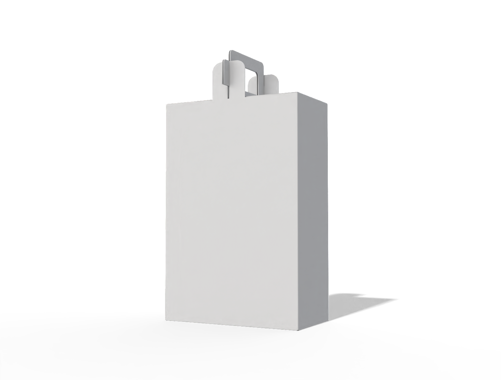 Paper box with handle — White paperboard