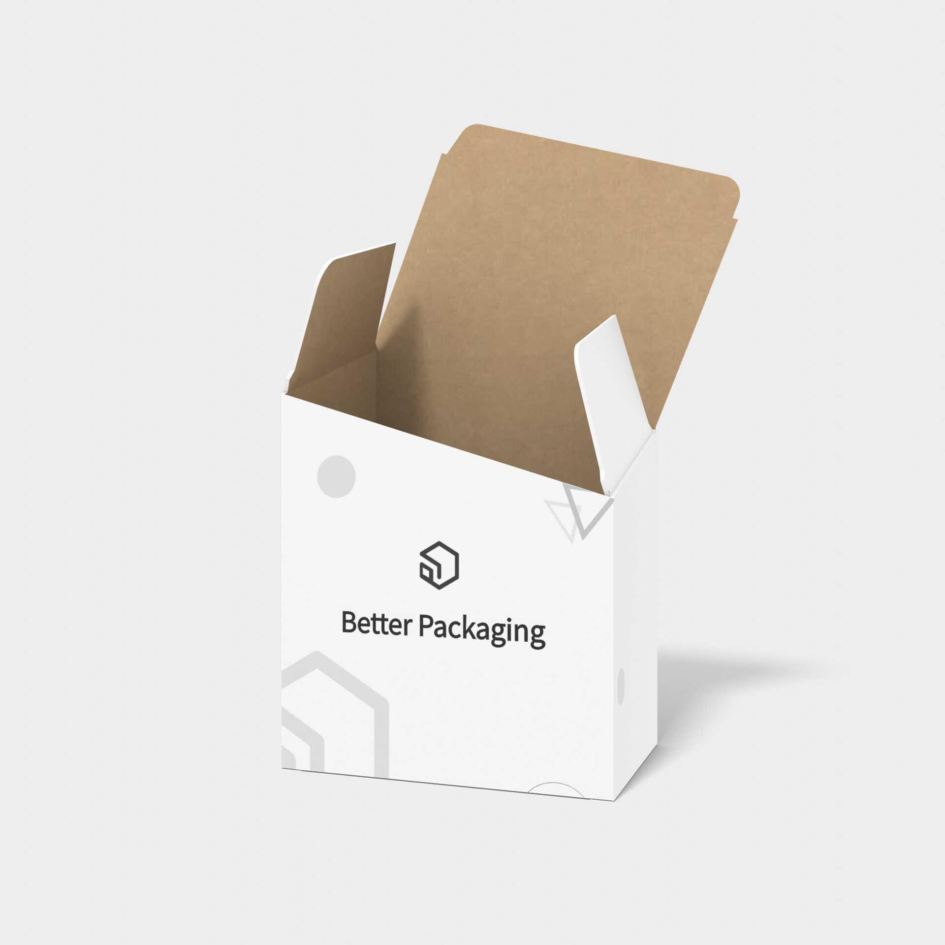 Tuck end boxes bevel aircraft-type — White paperboard