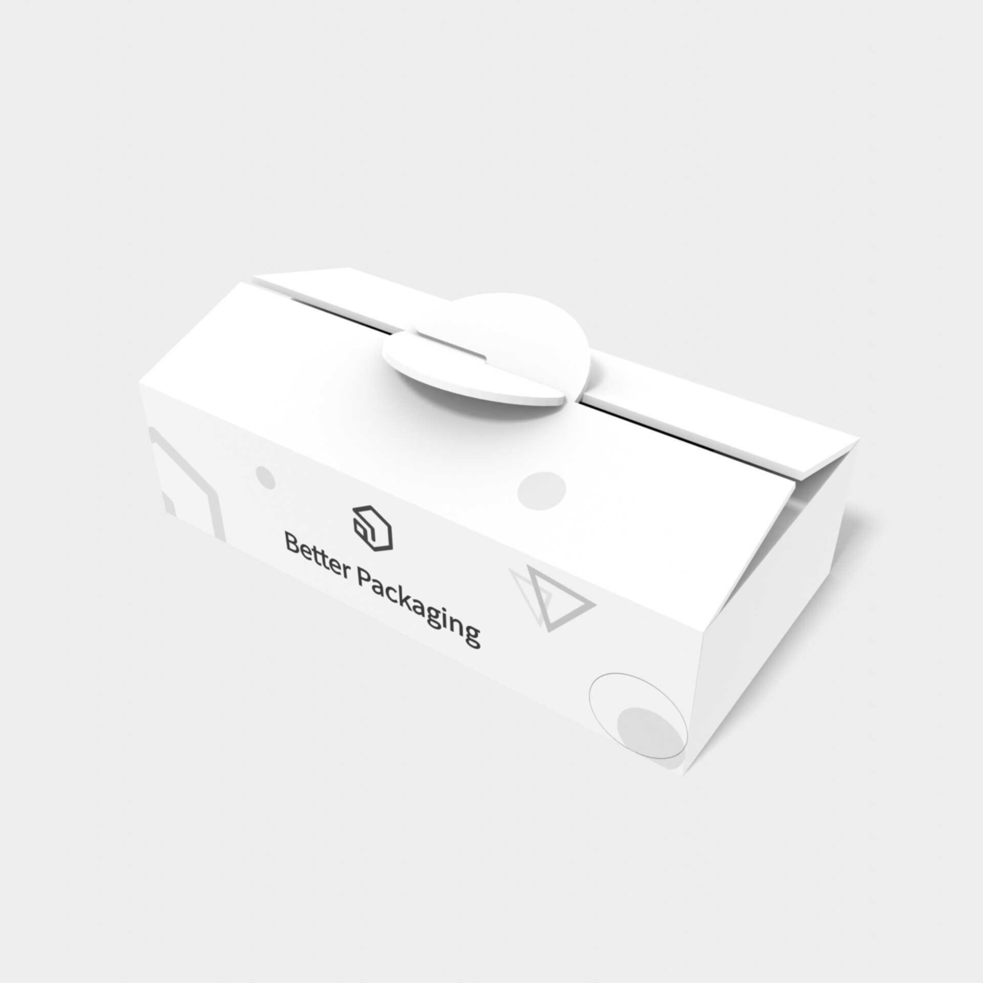 Tray boxes upper cover lock — White paperboard