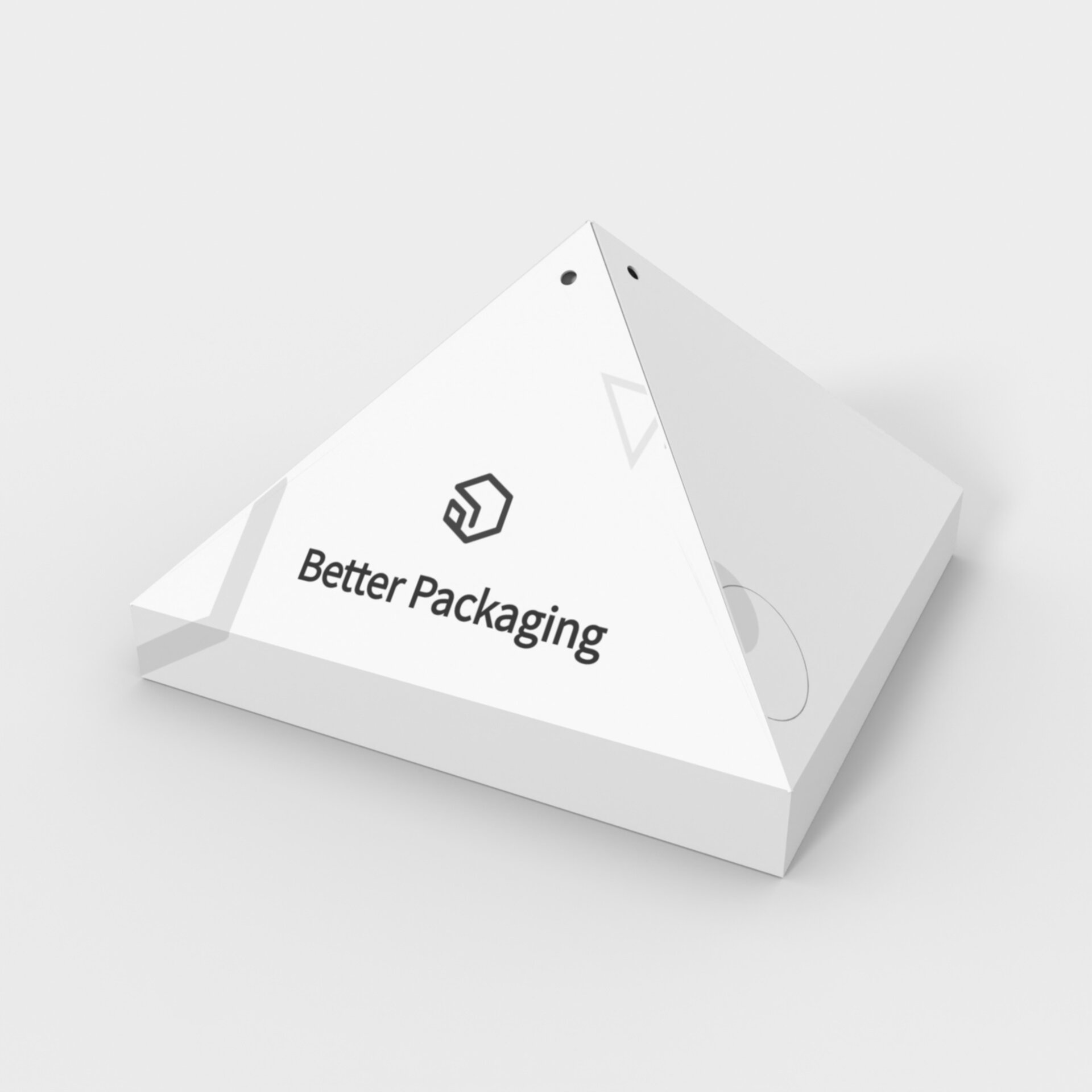 Polygonal boxes cone top cord locks — White paperboard