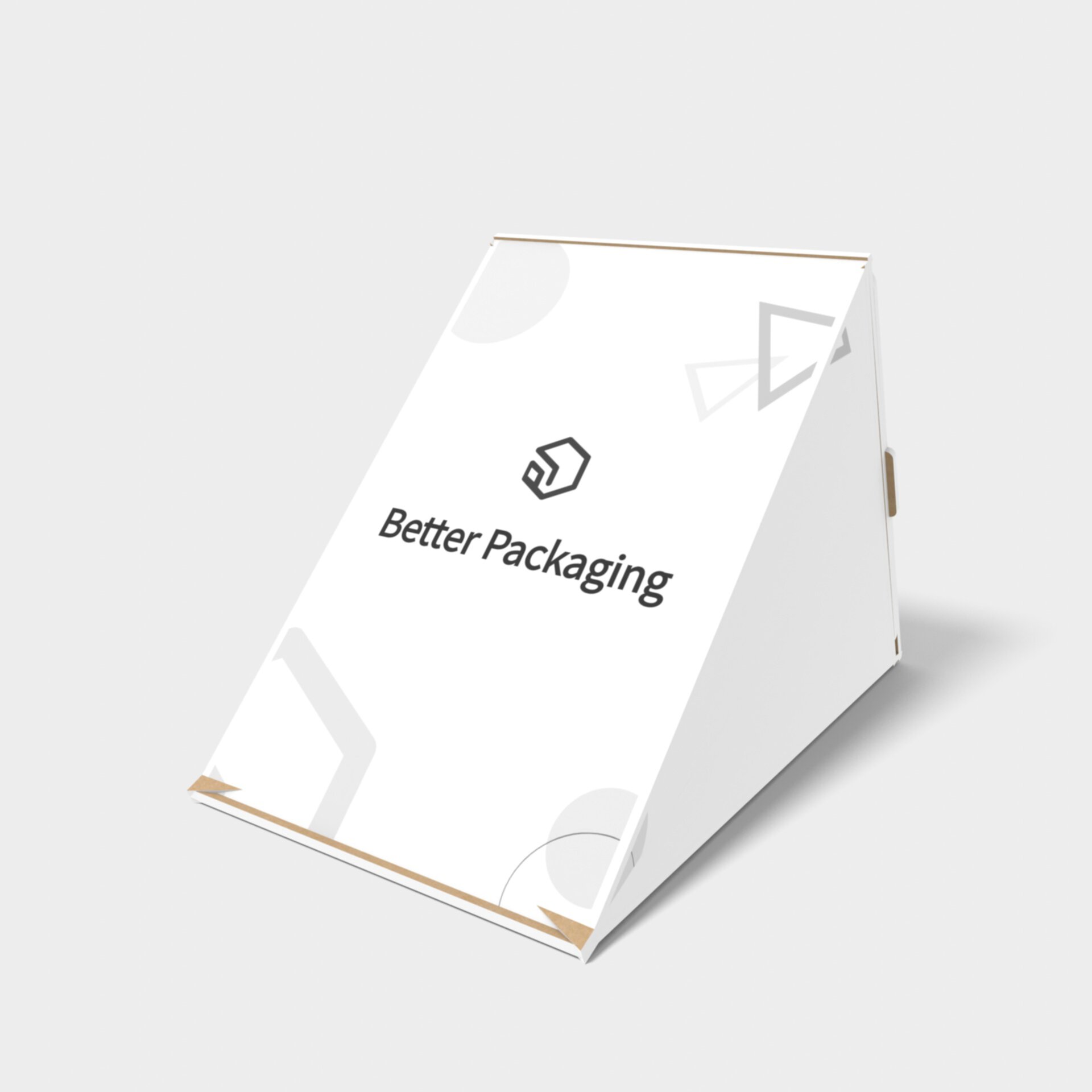 Polygonal boxes triangle folio — White paperboard