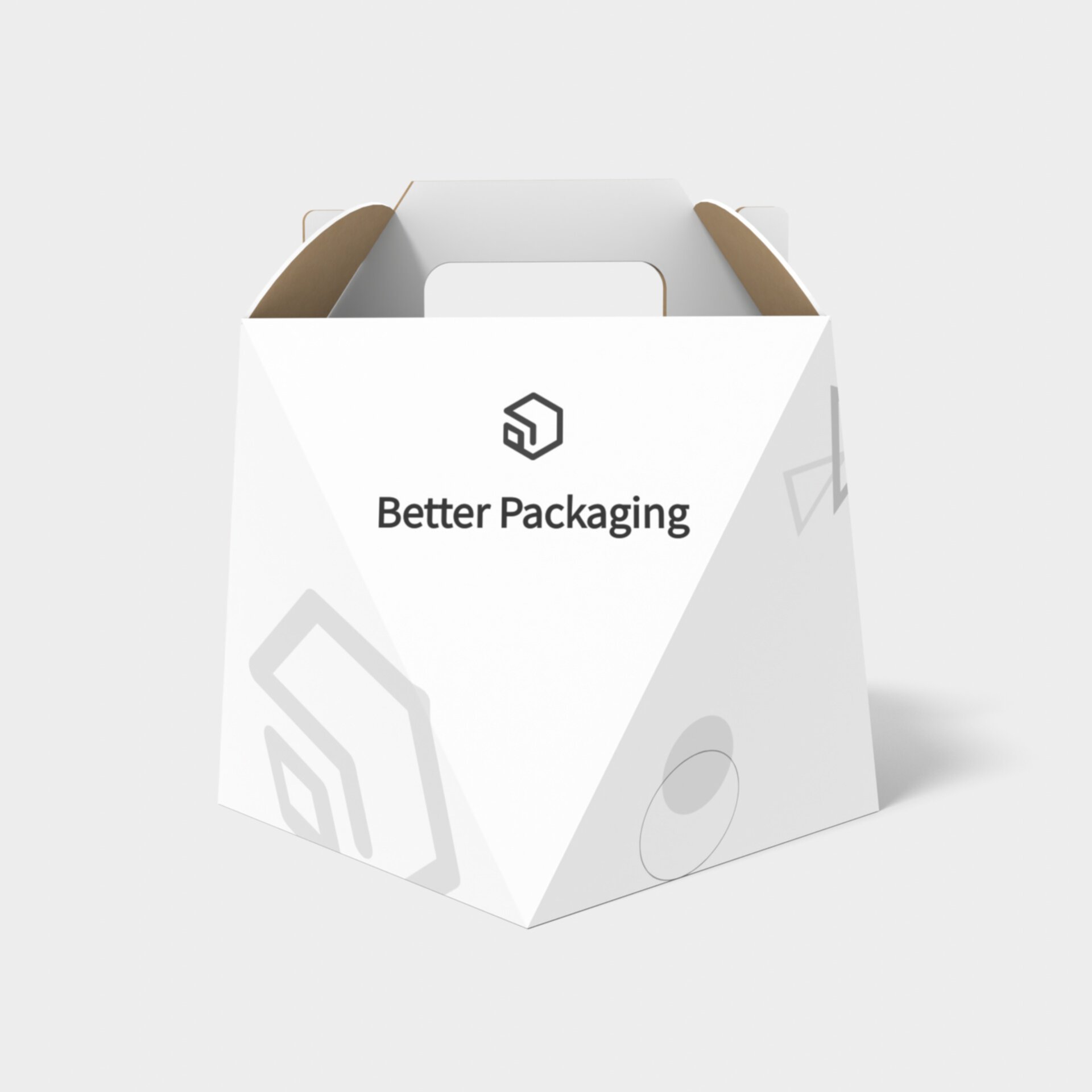 Polygonal boxes triangle eight edges — White paperboard