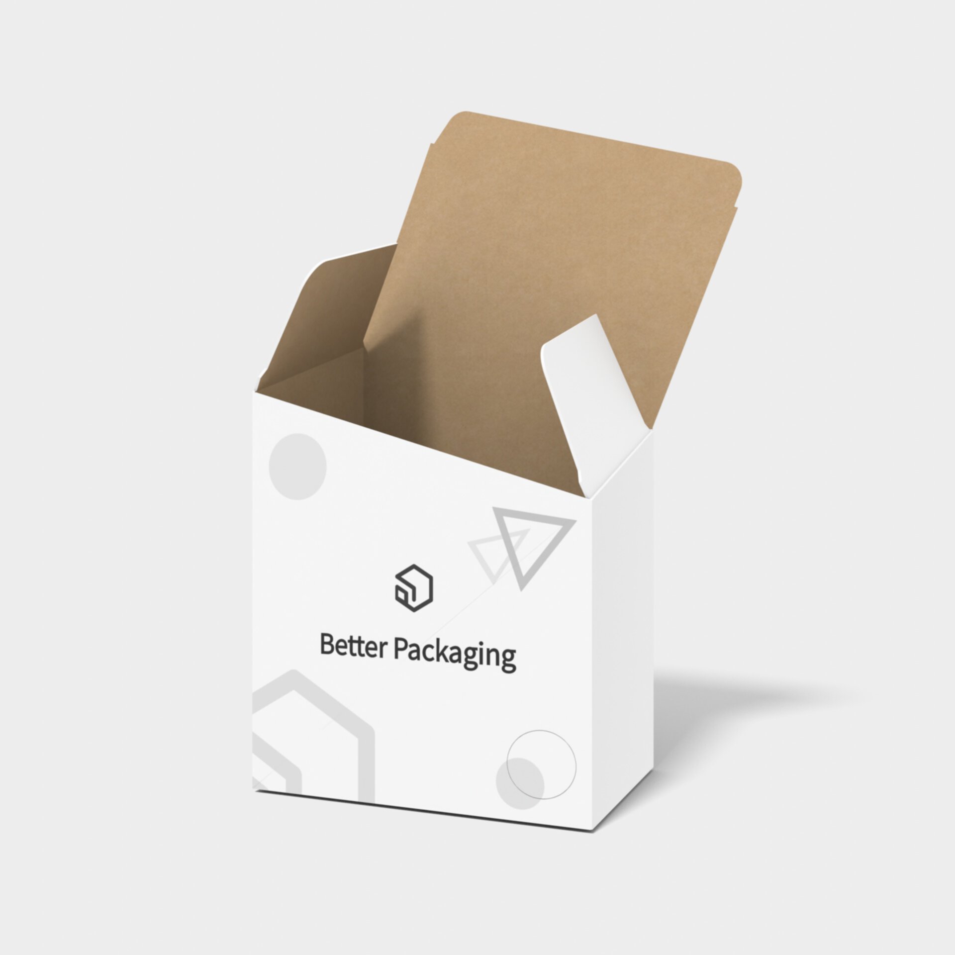 Tuck end boxes front open bevel — White paperboard