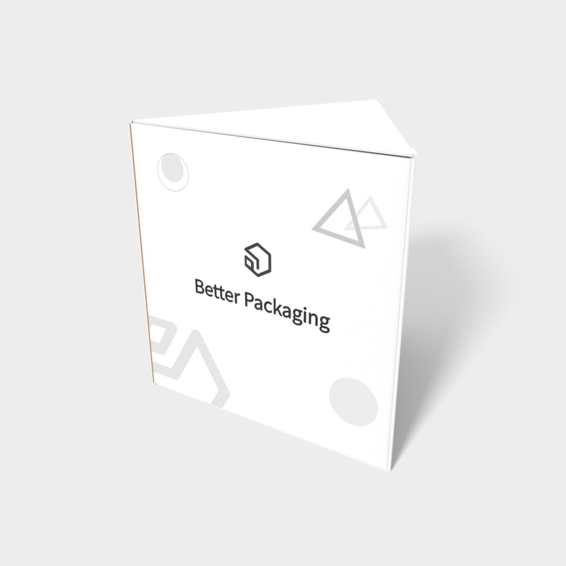 Polygonal boxes triangle single side — White paperboard