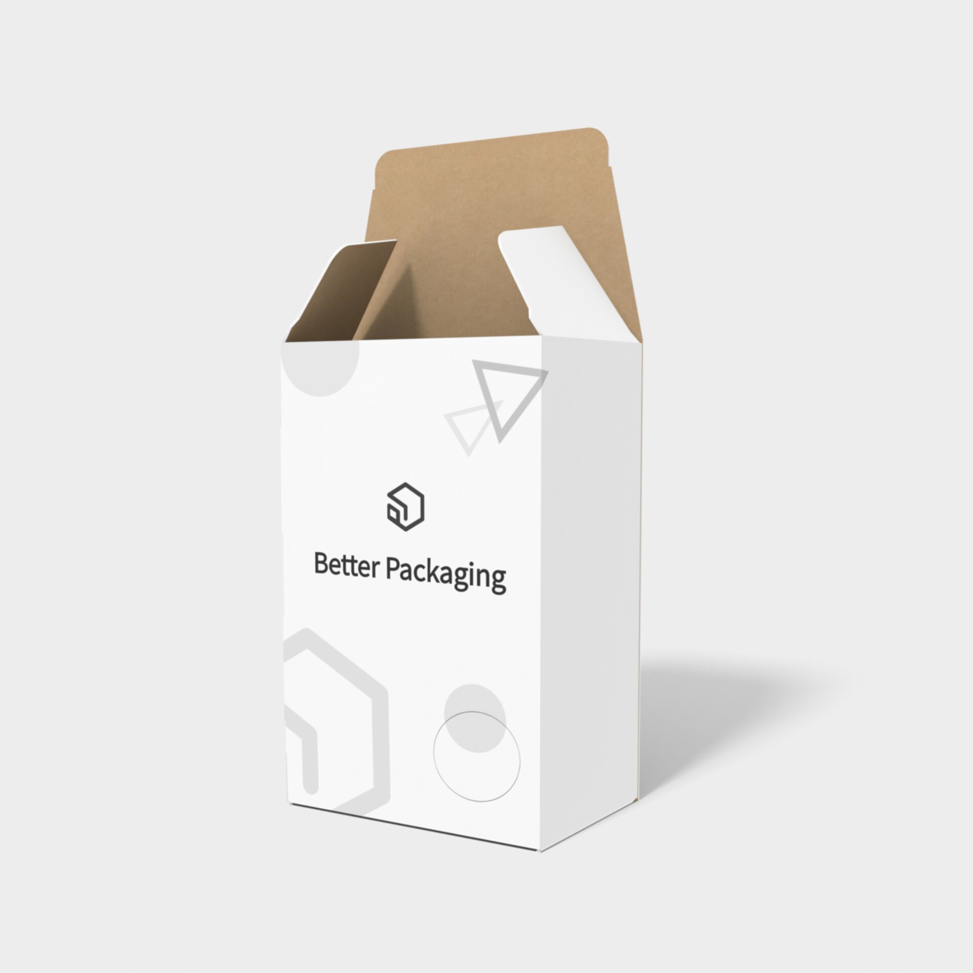 Tuck end box variations back open side ladder — White paperboard