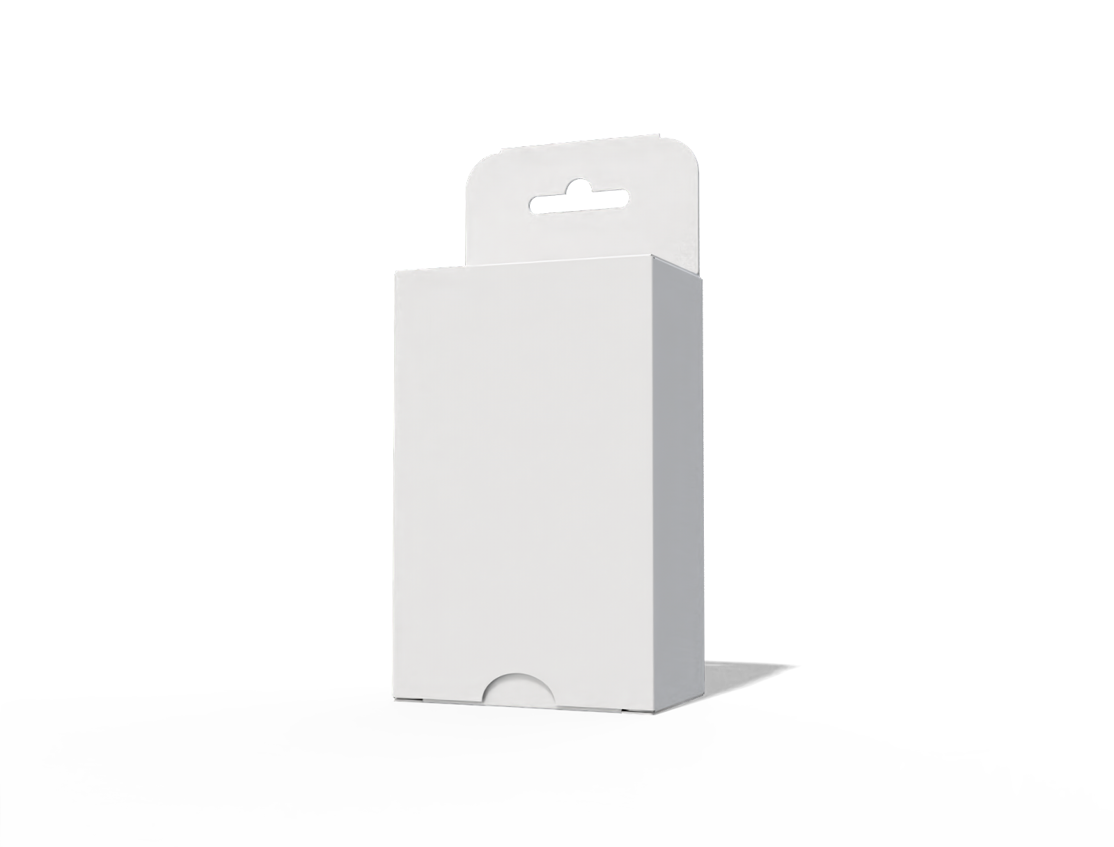 Hanging electronic product box — White paperboard