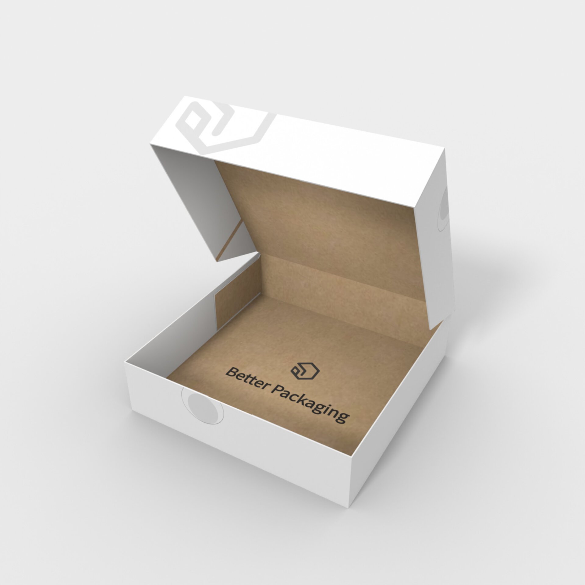 Flip top boxes adhesive three folds — White paperboard