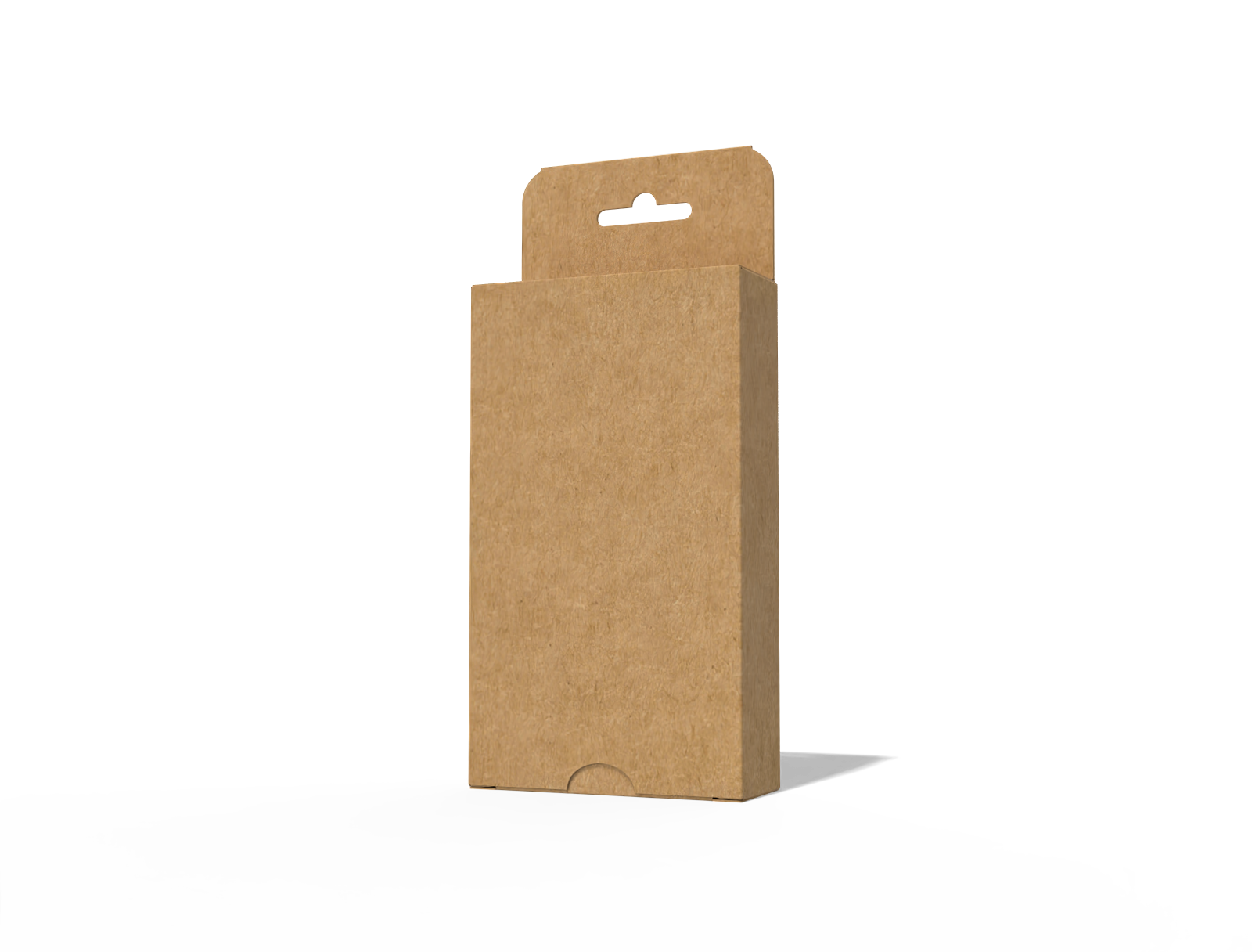 Hanging slim tall display box — White paperboard