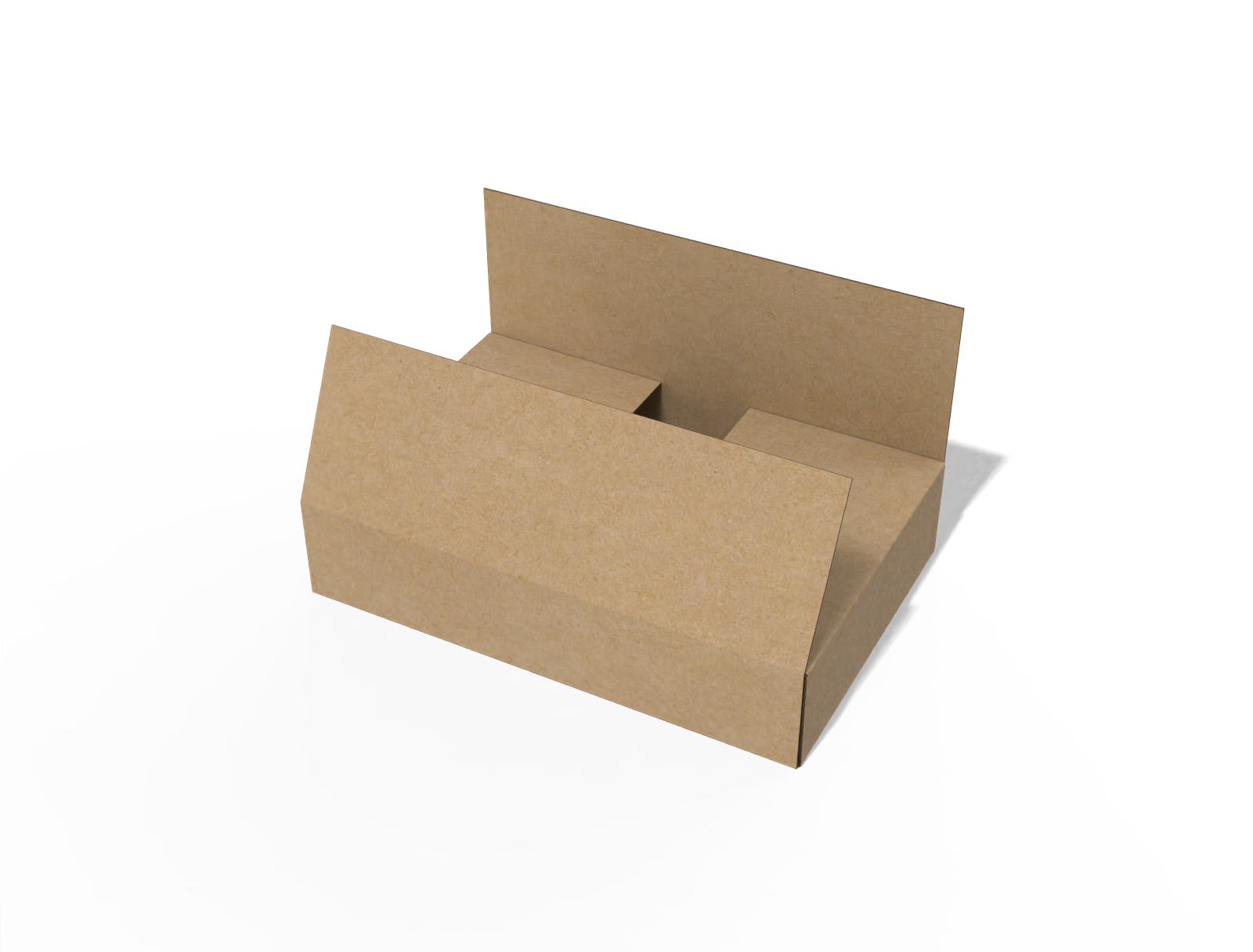 FEFCO 0401 One-piece folder with flaps that meet at the W center — E-flute corrugated board