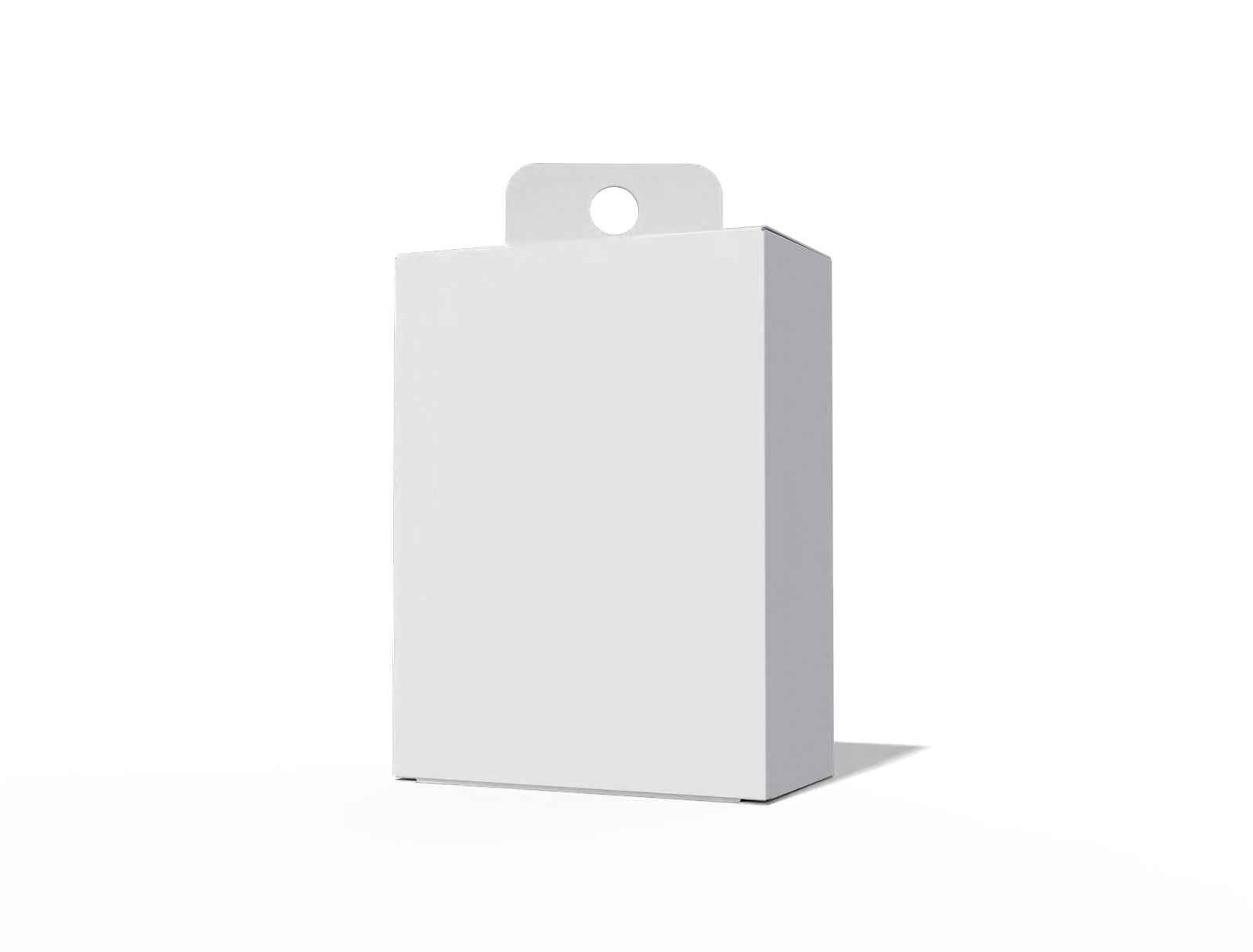 Hanging electronic product box — White paperboard