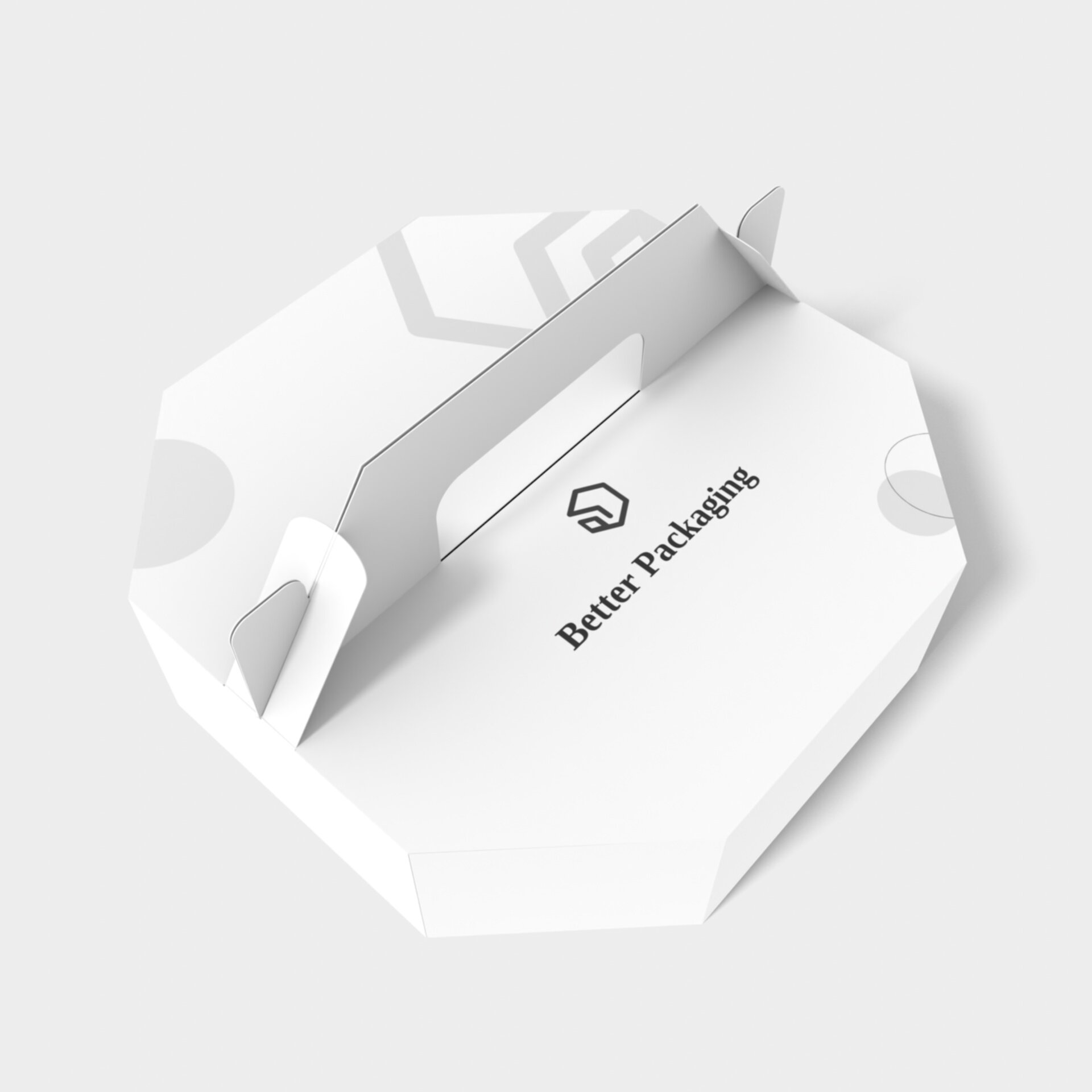 Tray boxes octagon angled — White paperboard