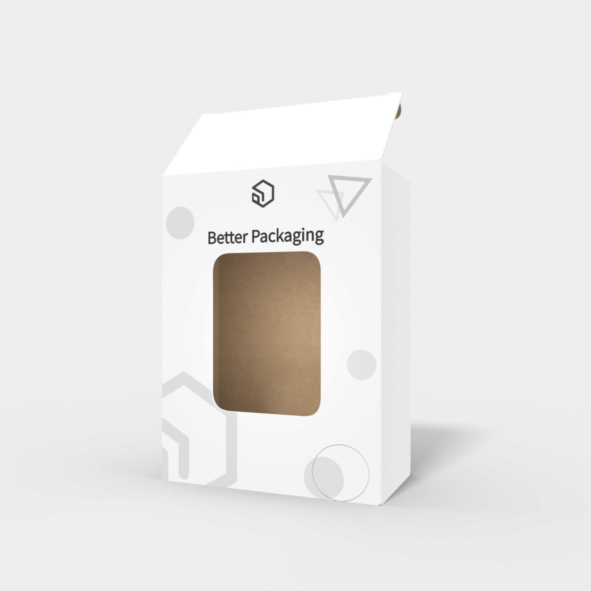 Back open boxes window display auto lock bottom — White paperboard
