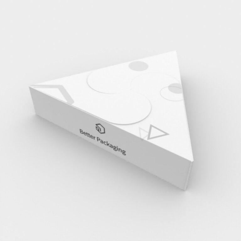 Cajas poligonales tapa de cierre automático triángulo Maqueta — White paperboard