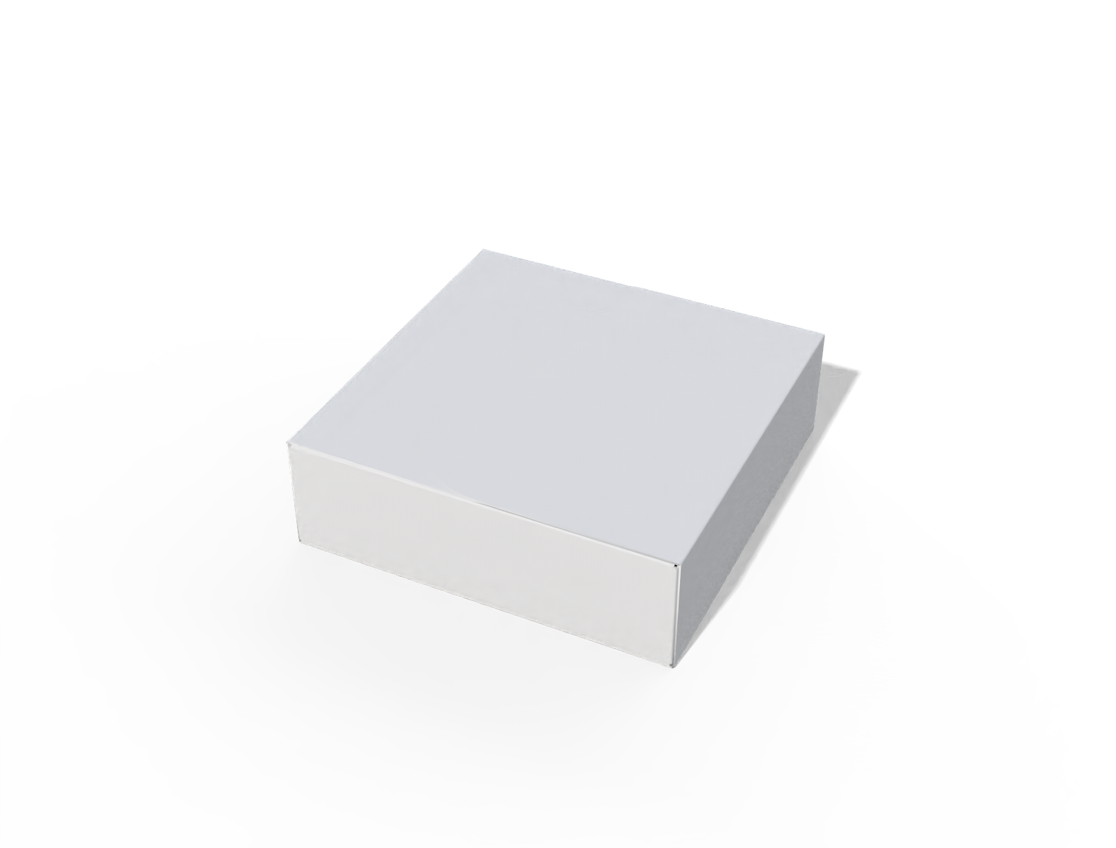 Square food tray box — White paperboard