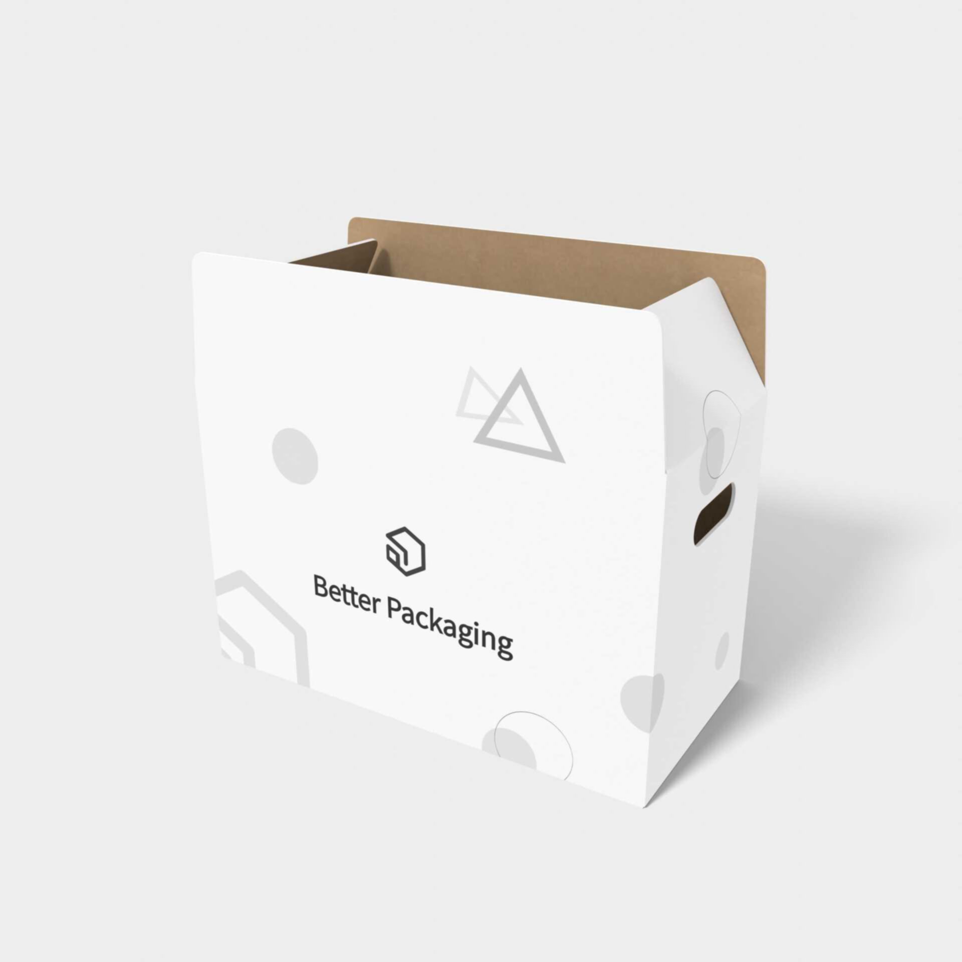 Shipping Cartons ab-side with portable holes — B-flute corrugated board