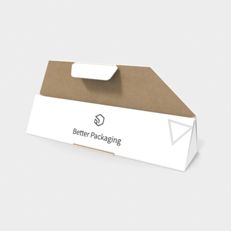 Polygonal boxes triangle lock inserts — White paperboard