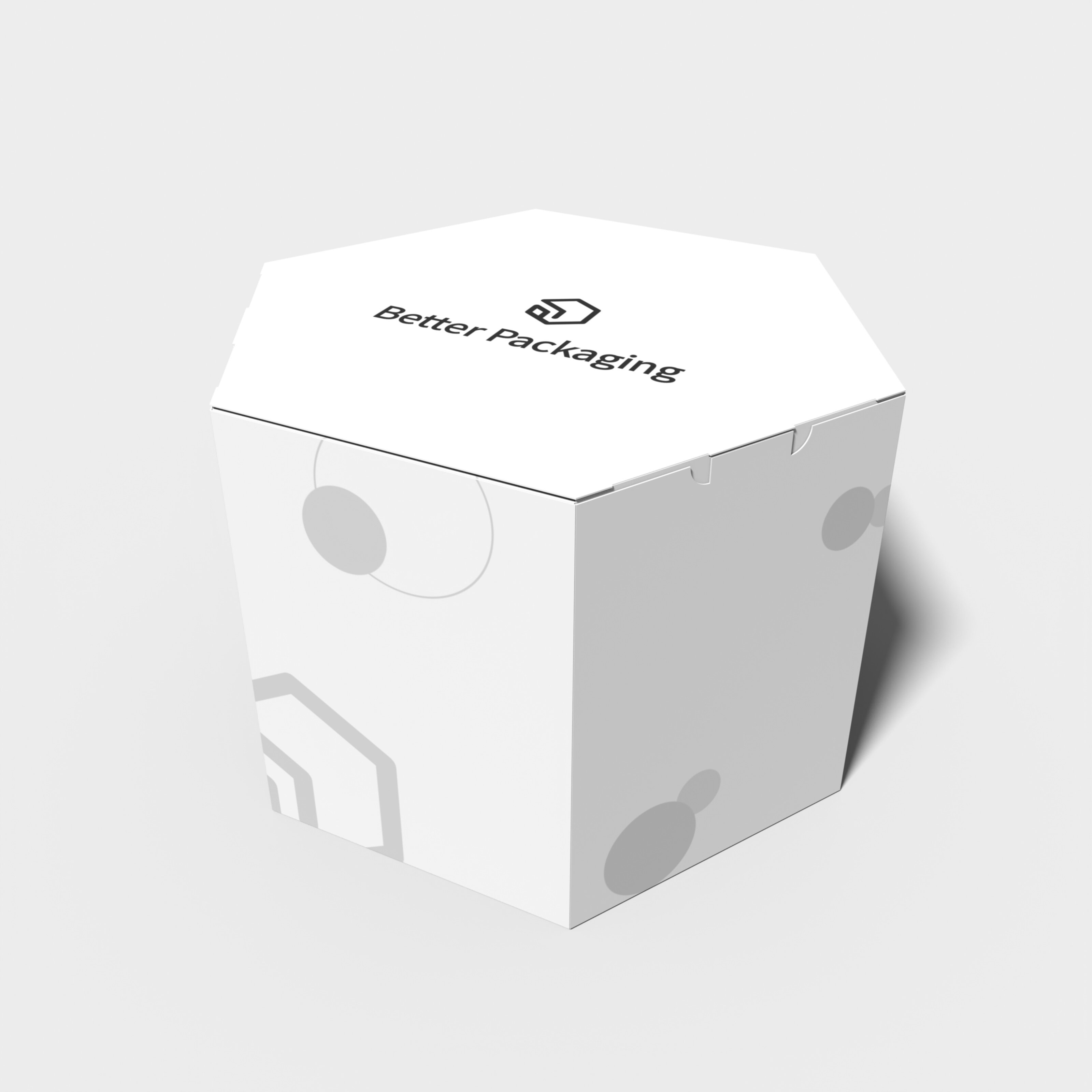 Boîtes polygonales hexagone boucles de sécurité Maquette — White paperboard