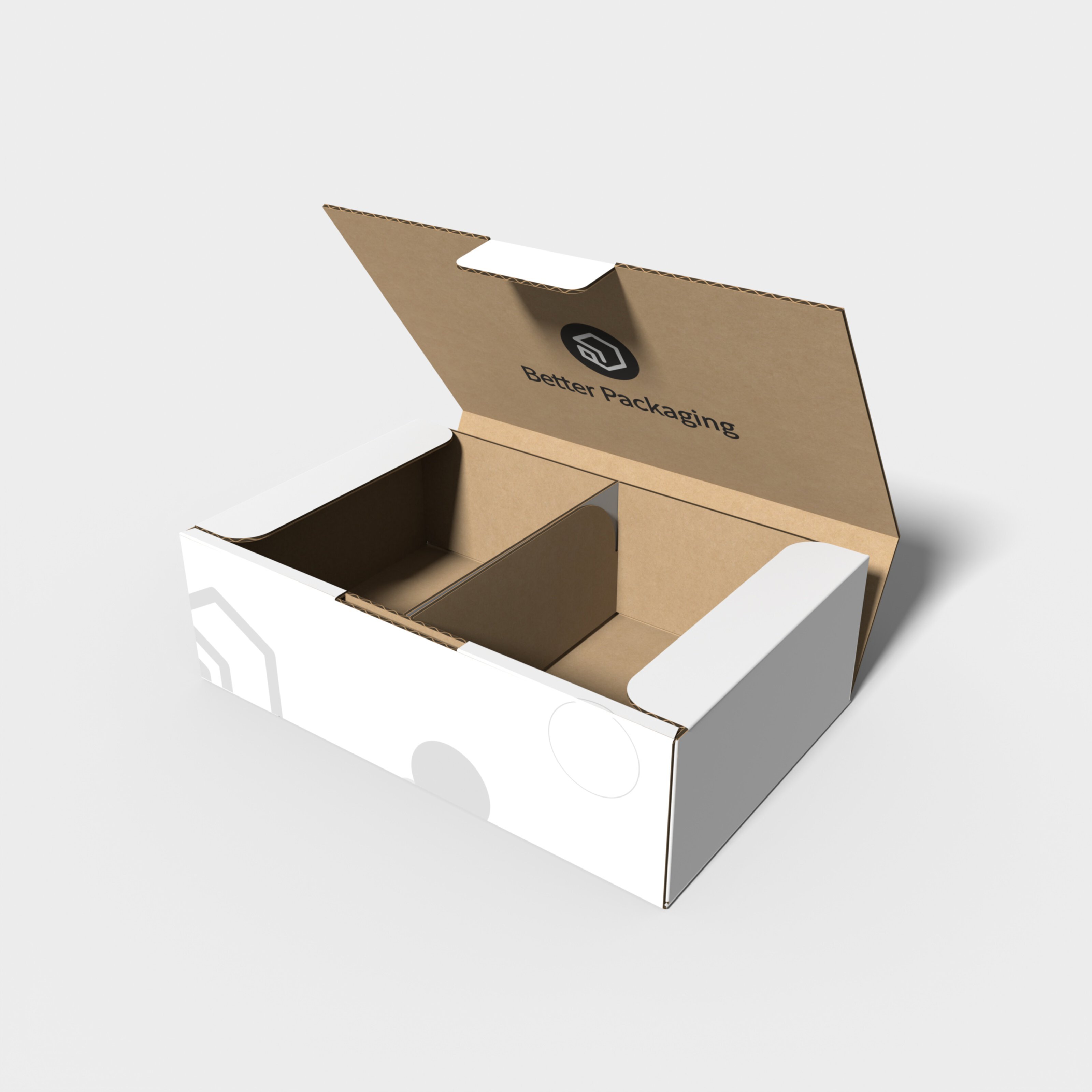 Tray boxes interlocking buckles card inserts — E-flute corrugated board
