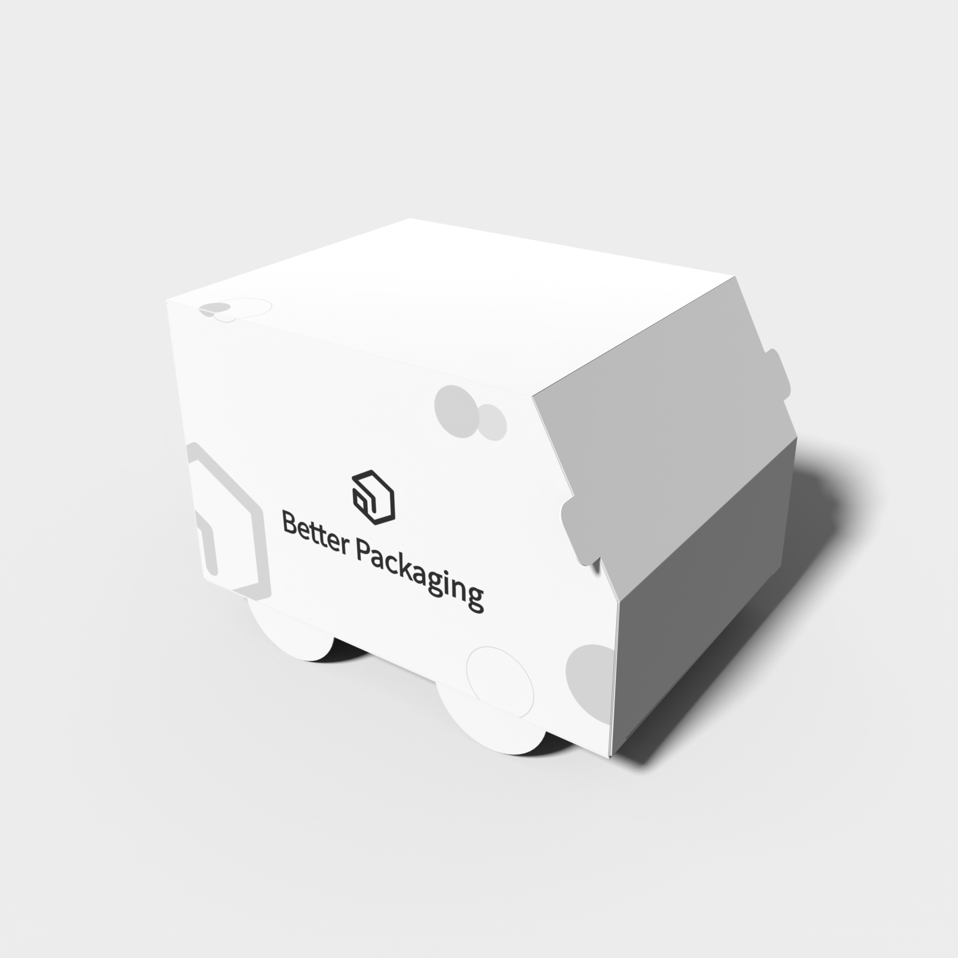 Polygonal boxes car shapes vans — White paperboard